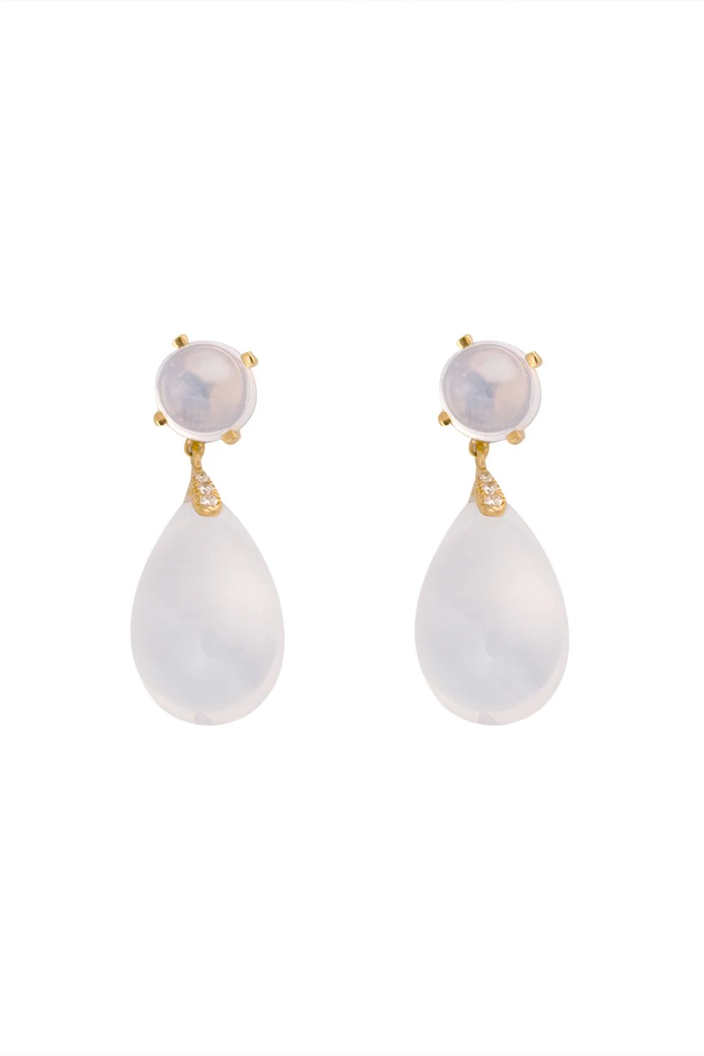 Naughty Moon Quartz Diamond HoopEarrings