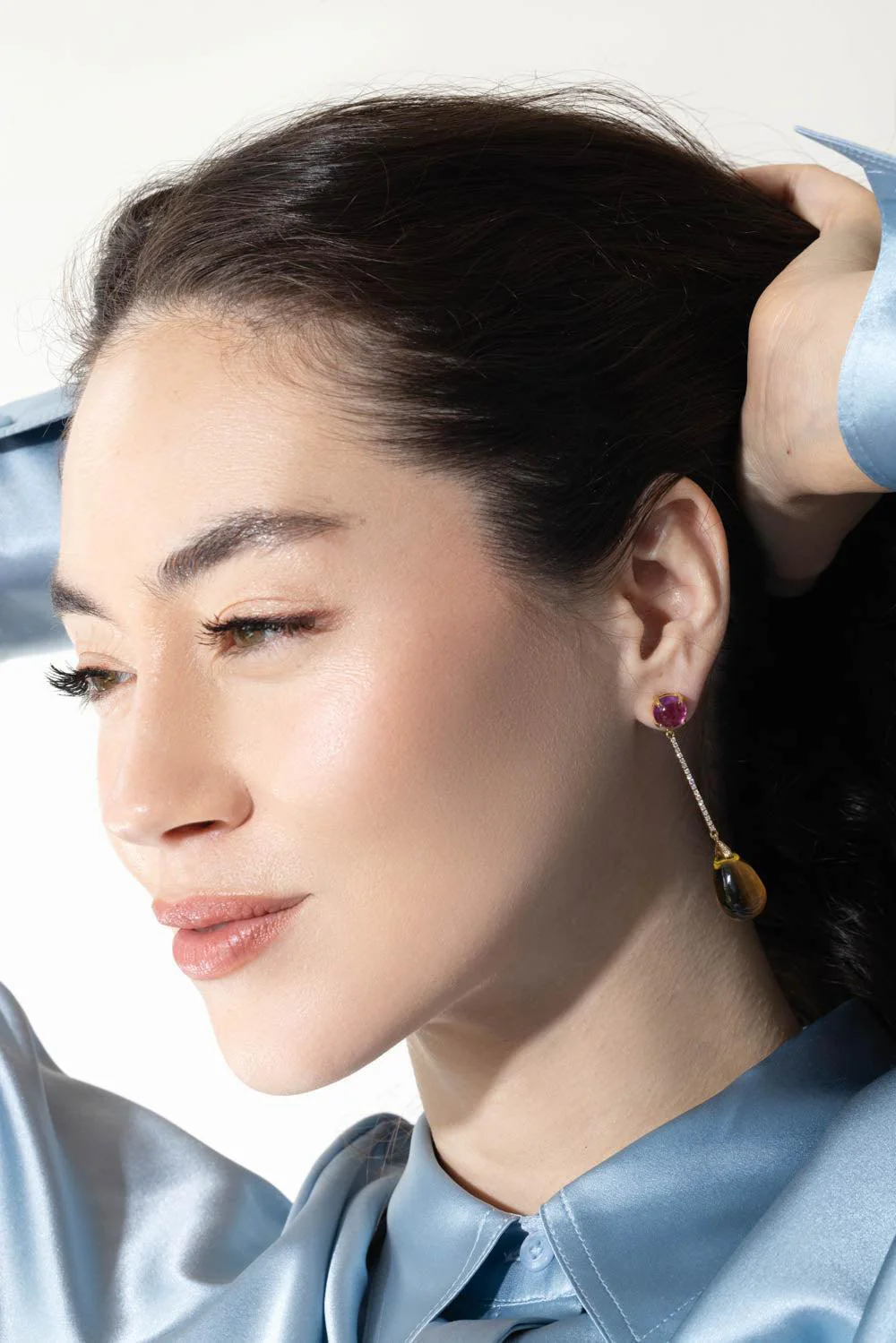 Naughty Rubelite Citrine Drop Earrings - Image 2