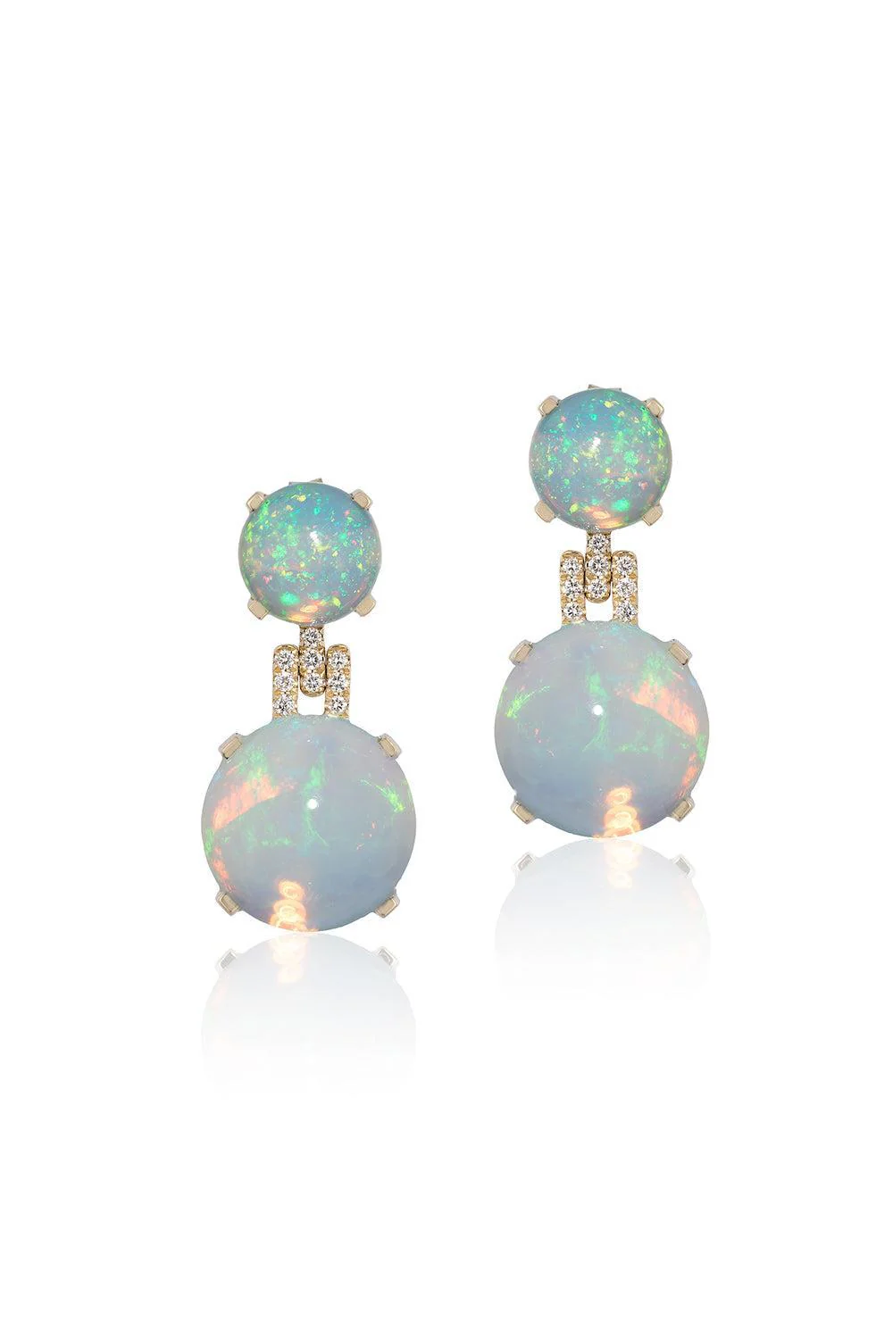Opal Cabochon Rock N' Roll Earrings