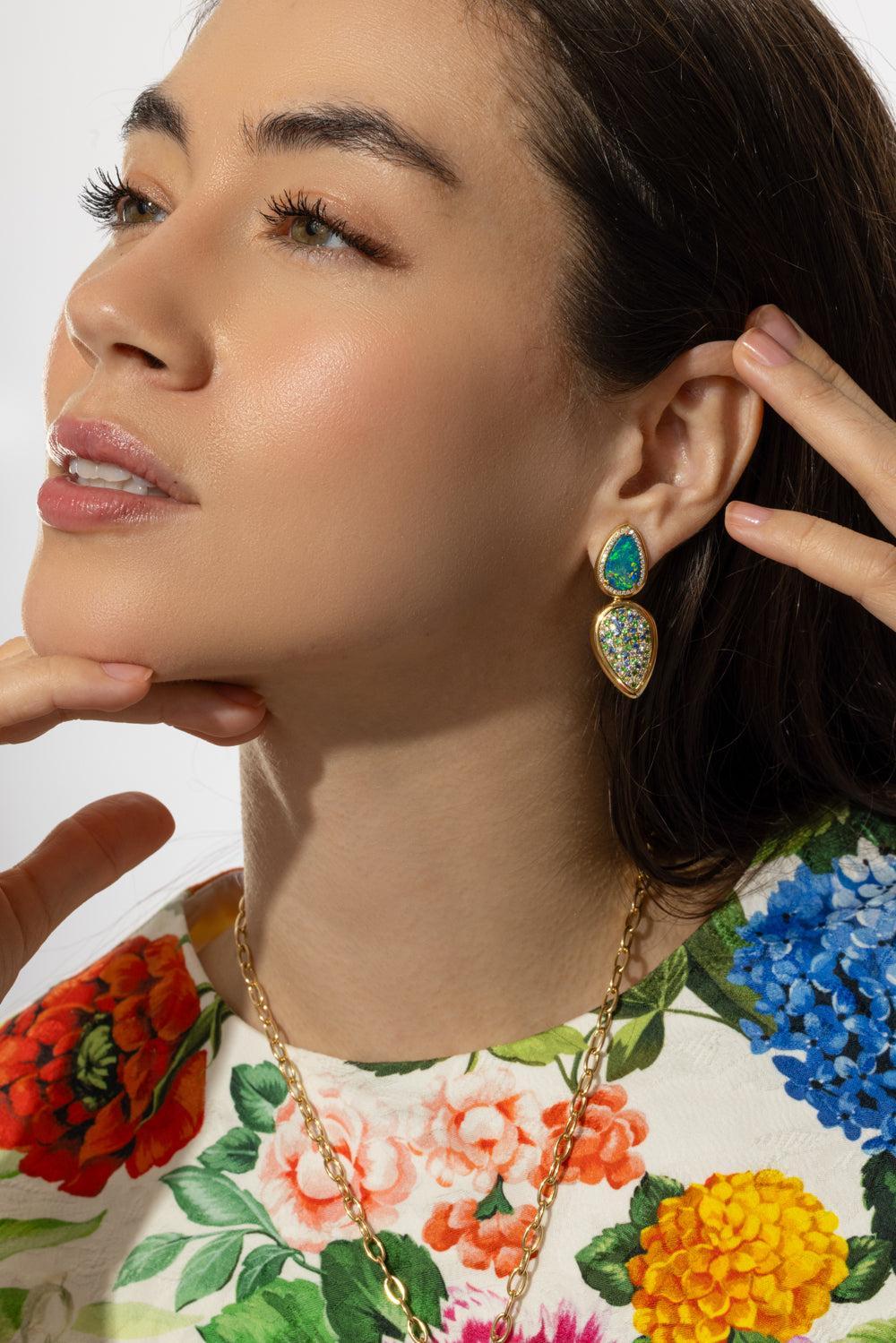 Opal Sapphire G-One Earrings - Image 4