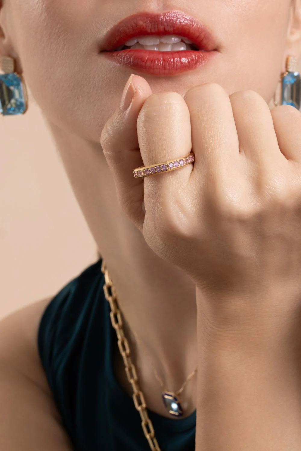 Pink Sapphire G-Classic Square Band - Image 3