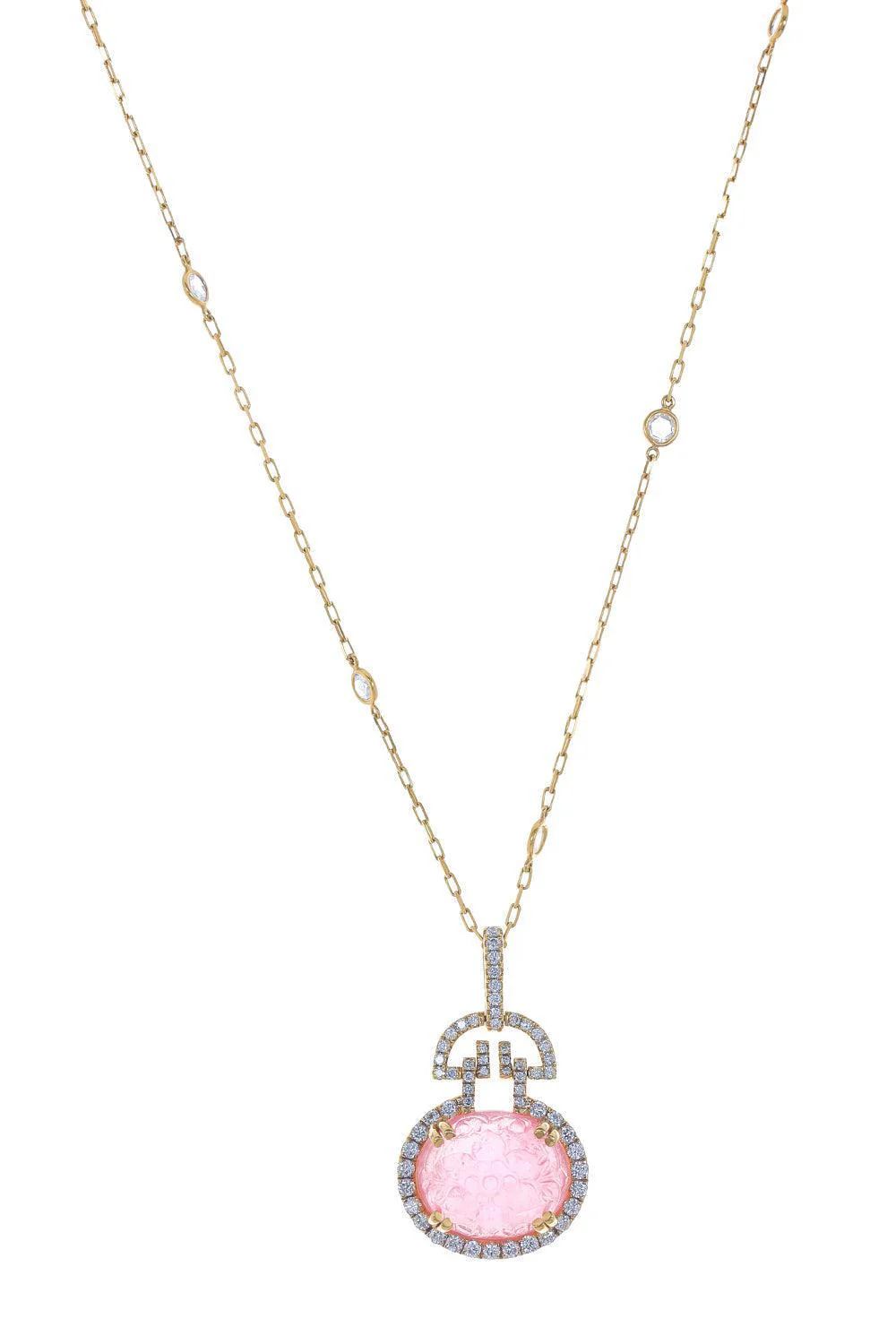 Pink Tourmaline G-One Pendant Necklace