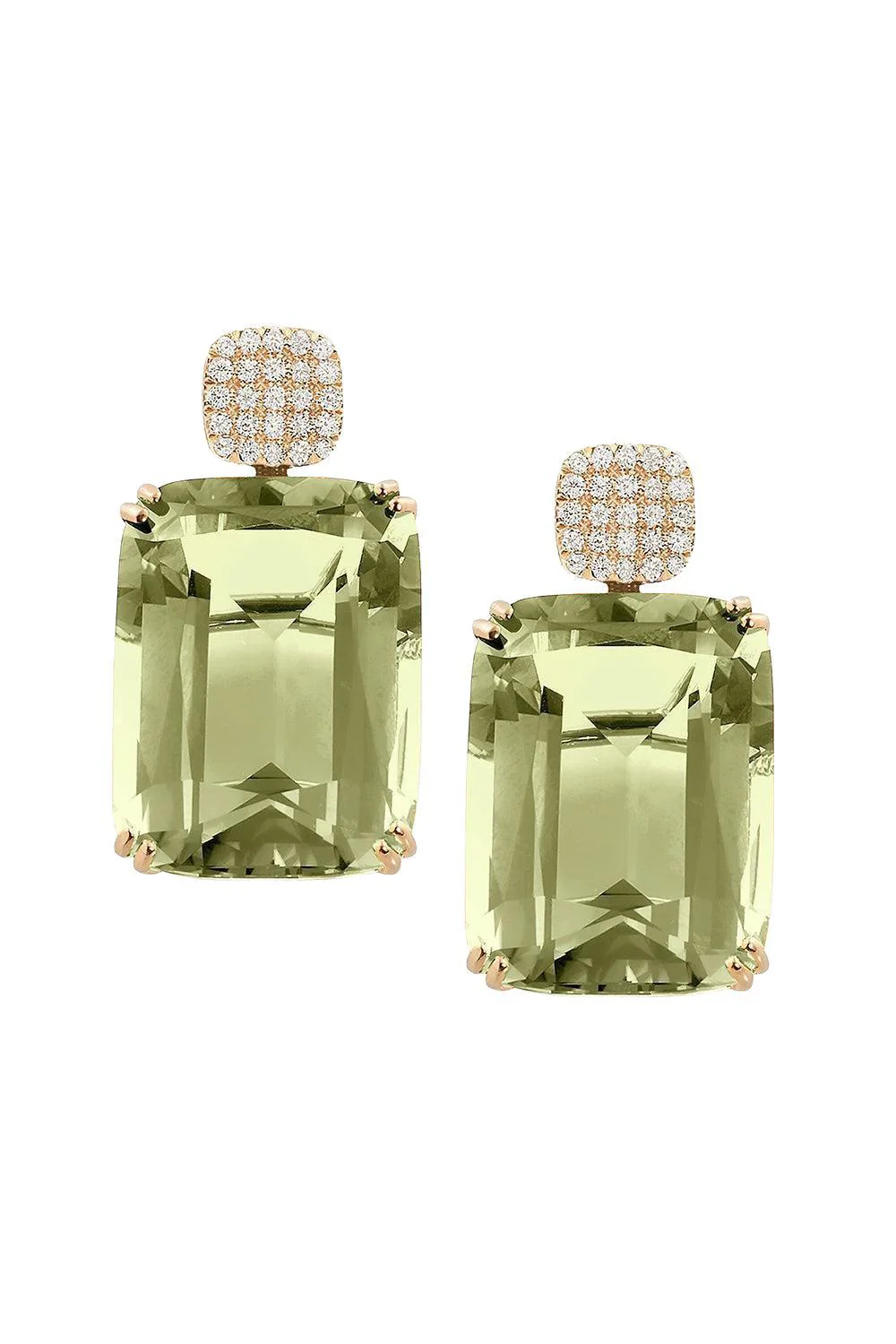 Prasiolite Cushion Gossip Earrings