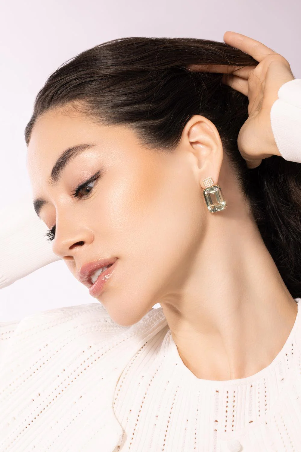 Prasiolite Cushion Gossip Earrings - Image 2