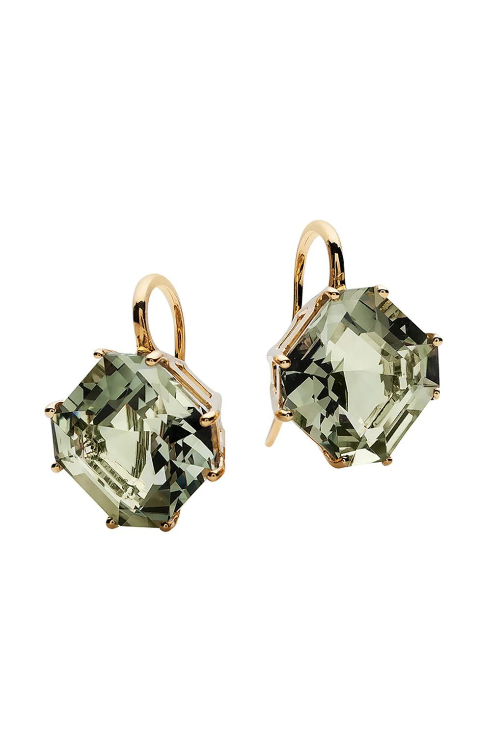 Prasiolite Emerald Cut Earrings