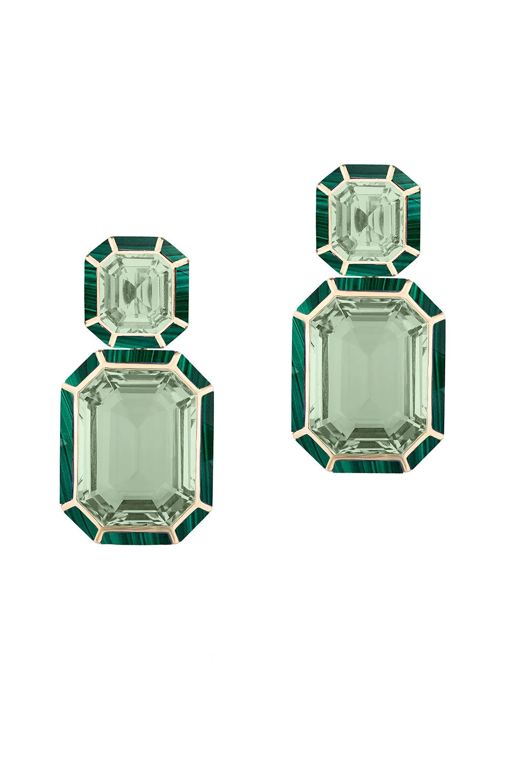 Prasiolite Malachite Earrings