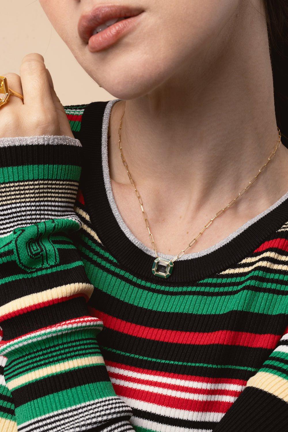 Prasiolite Malachite Pendant Necklace - Image 4