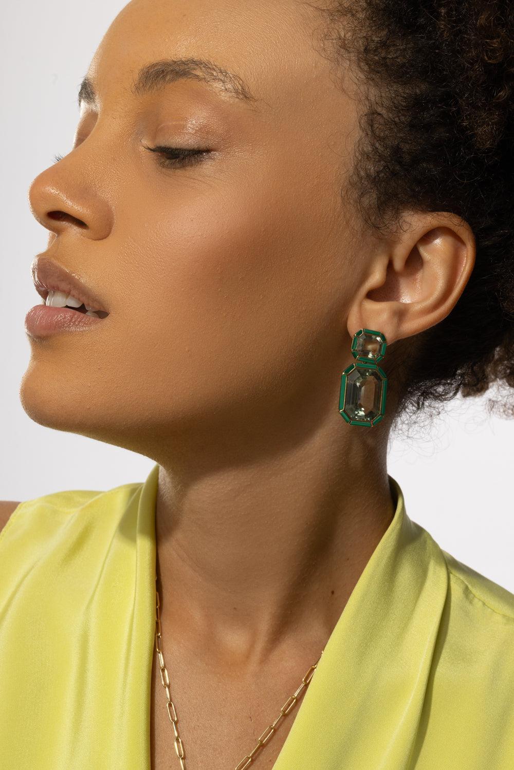 Prasiolite Malachite Vega Melange Earrings - Image 2
