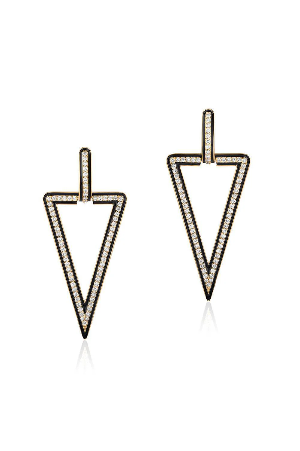 Queen Diamond Black Triangle Earrings