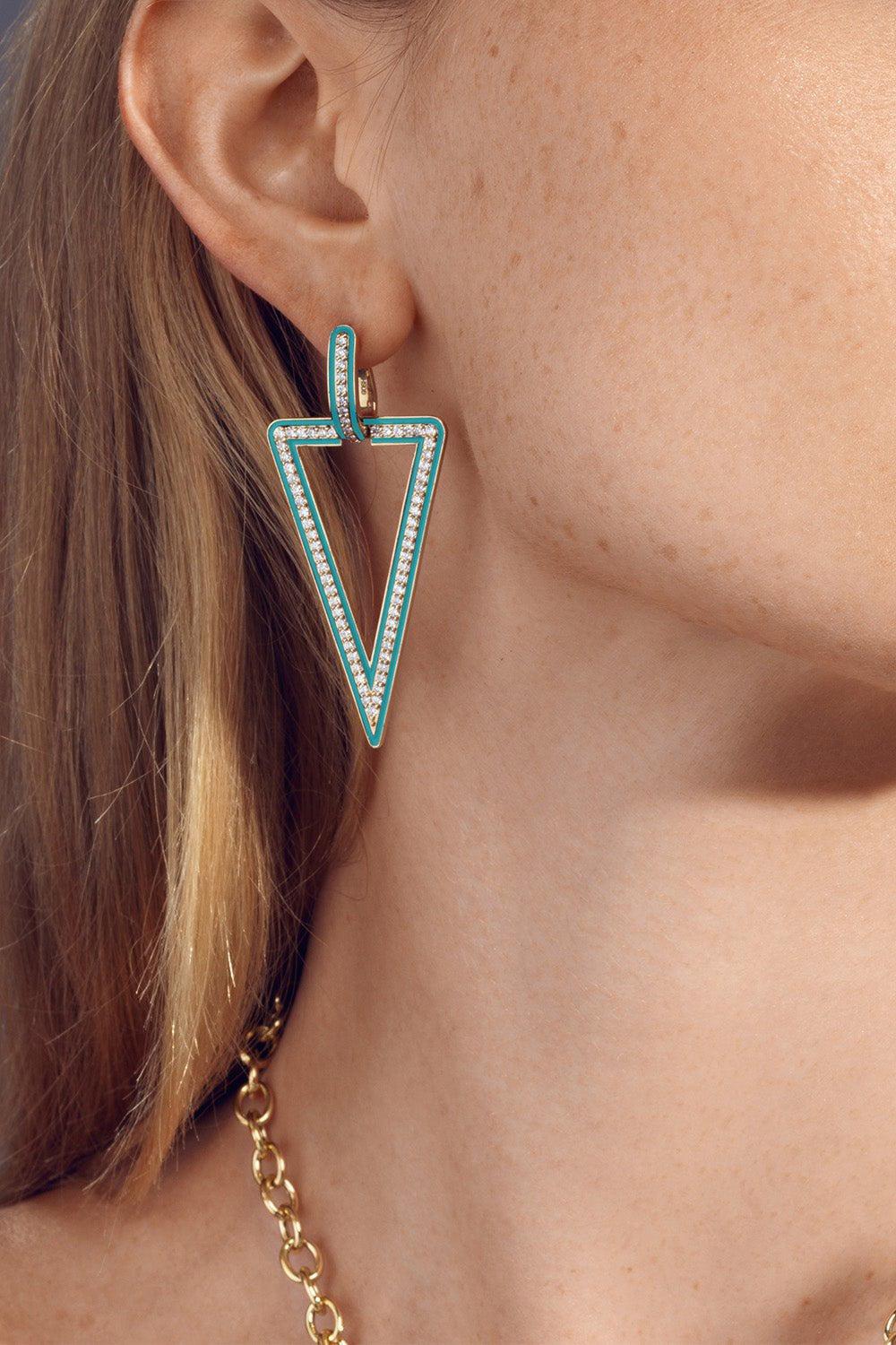 Queen Enamel Diamond Earrings - Image 2