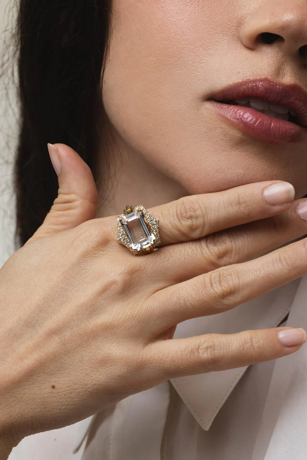 Rainforest Rock Crystal Diamond Ring - Image 2