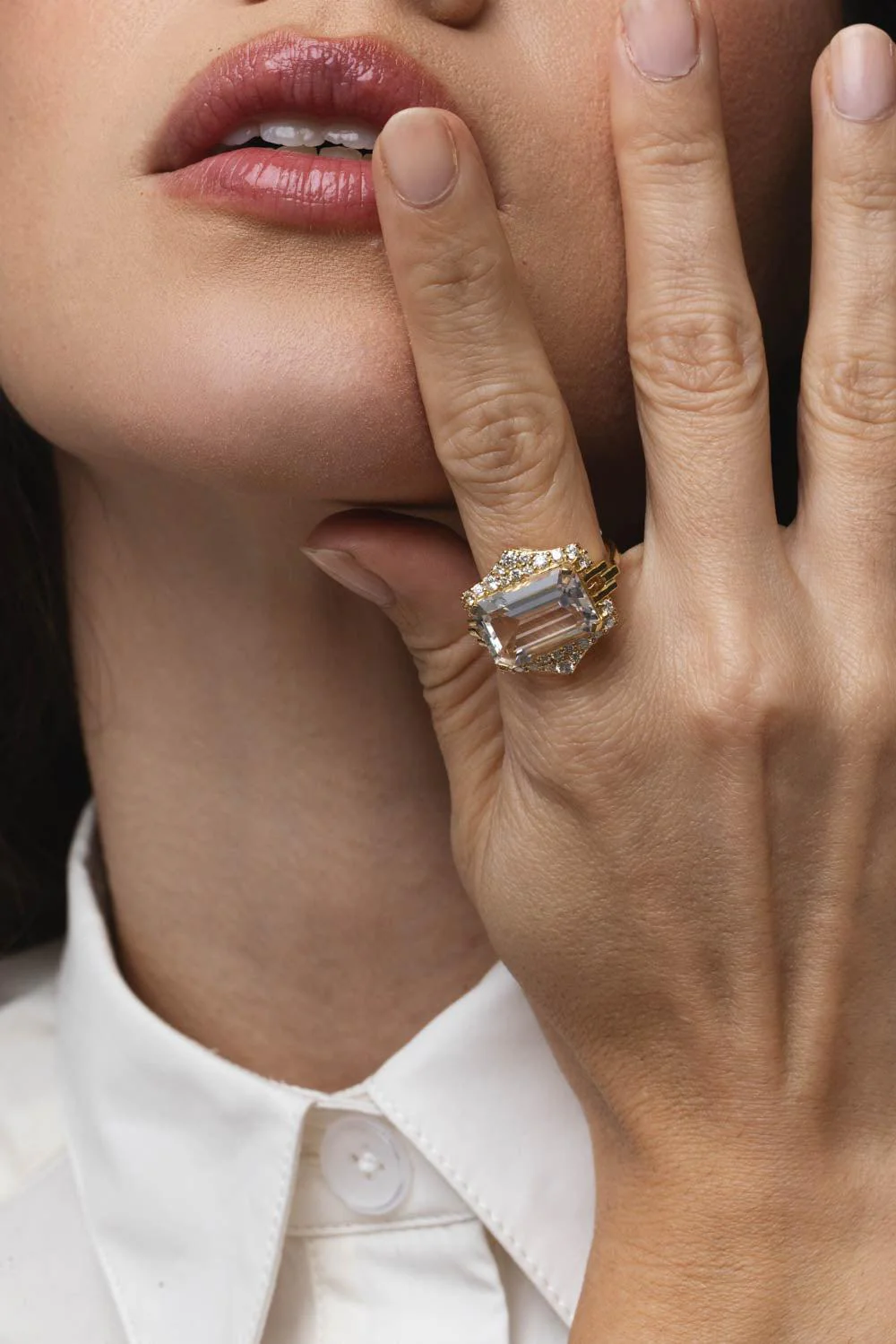 Rainforest Rock Crystal Diamond Ring - Image 3