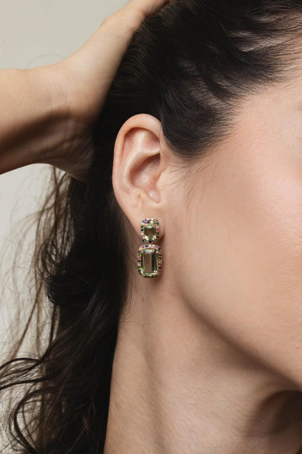 Rainforest Tsavorite Sapphire Earrings - Image 2