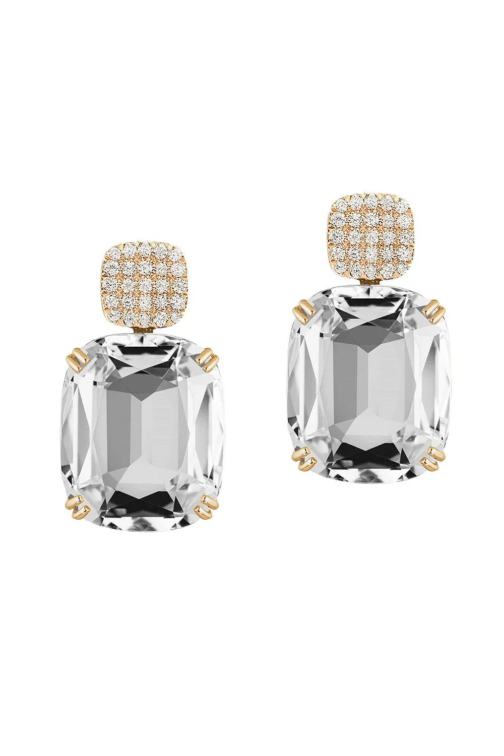 Rock Crystal Diamond Earrings