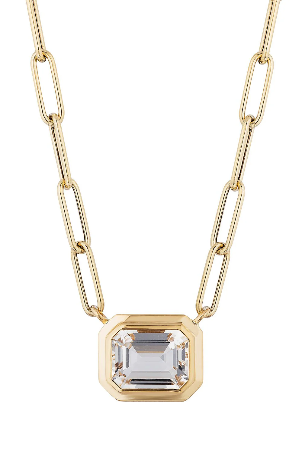 Rock Crystal East West Pendant Necklace