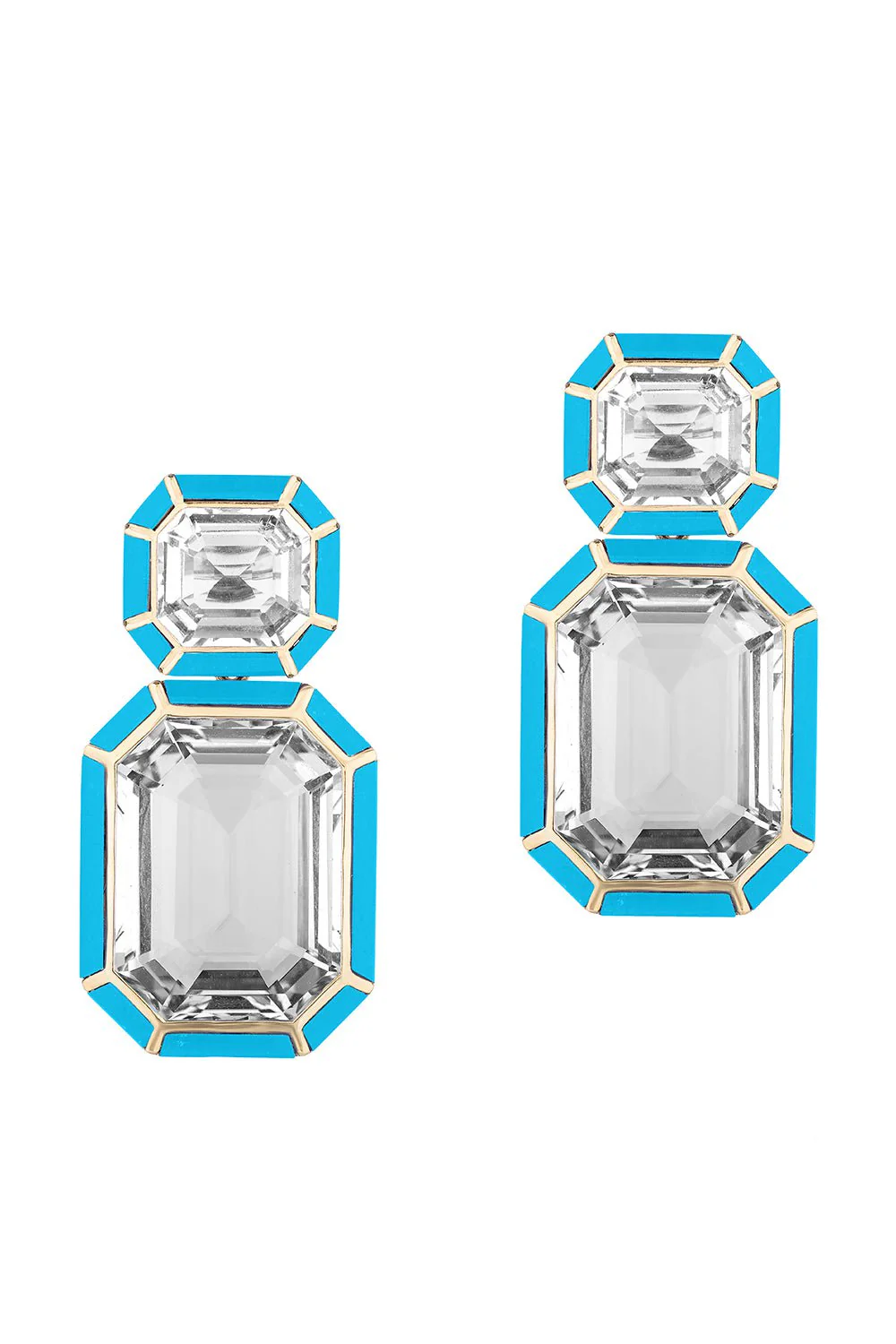 Rock Crystal Turquoise Earrings