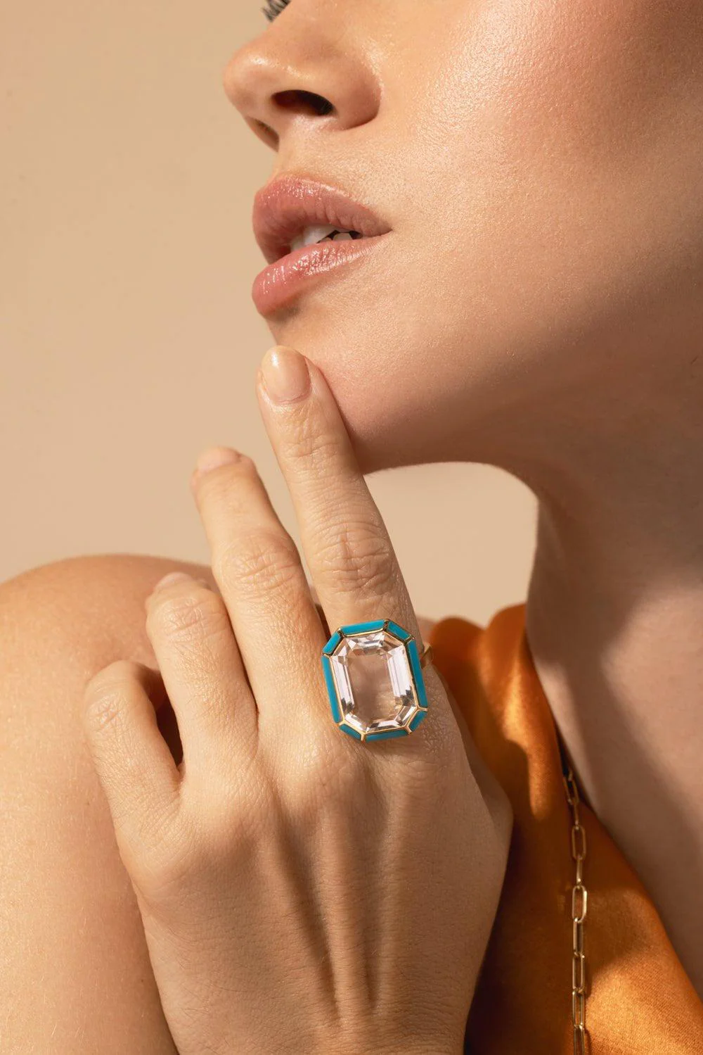 Rock Crystal Turquoise Ring - Image 4