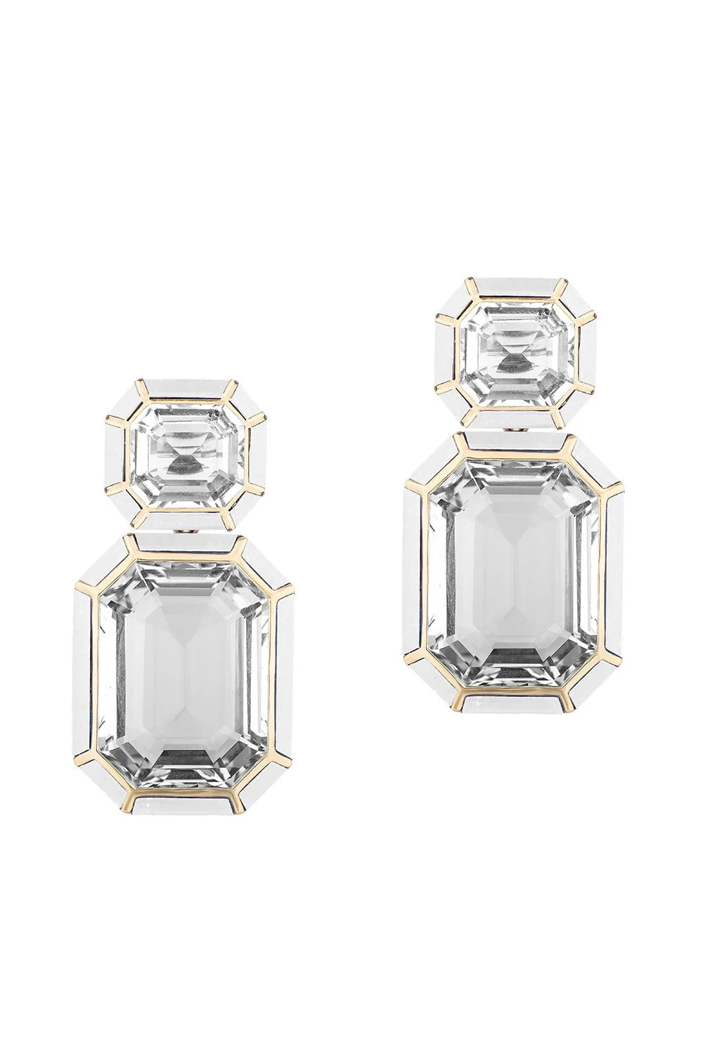 Rock Crystal White Agate Earrings