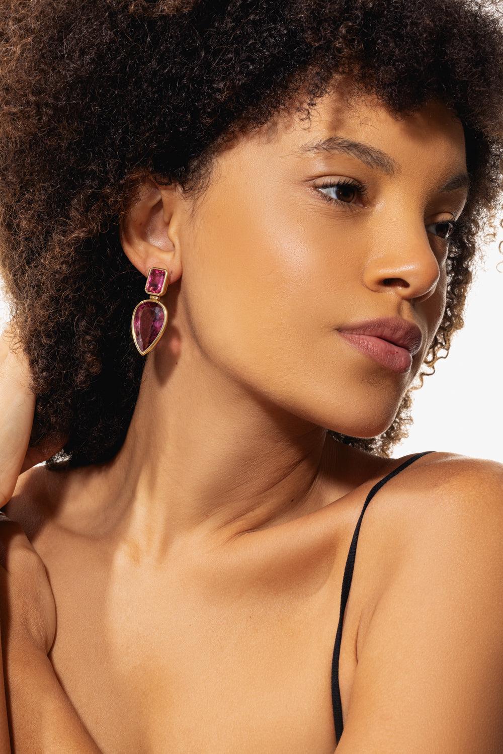 Rubelite G-One Drop Earrings - Image 3