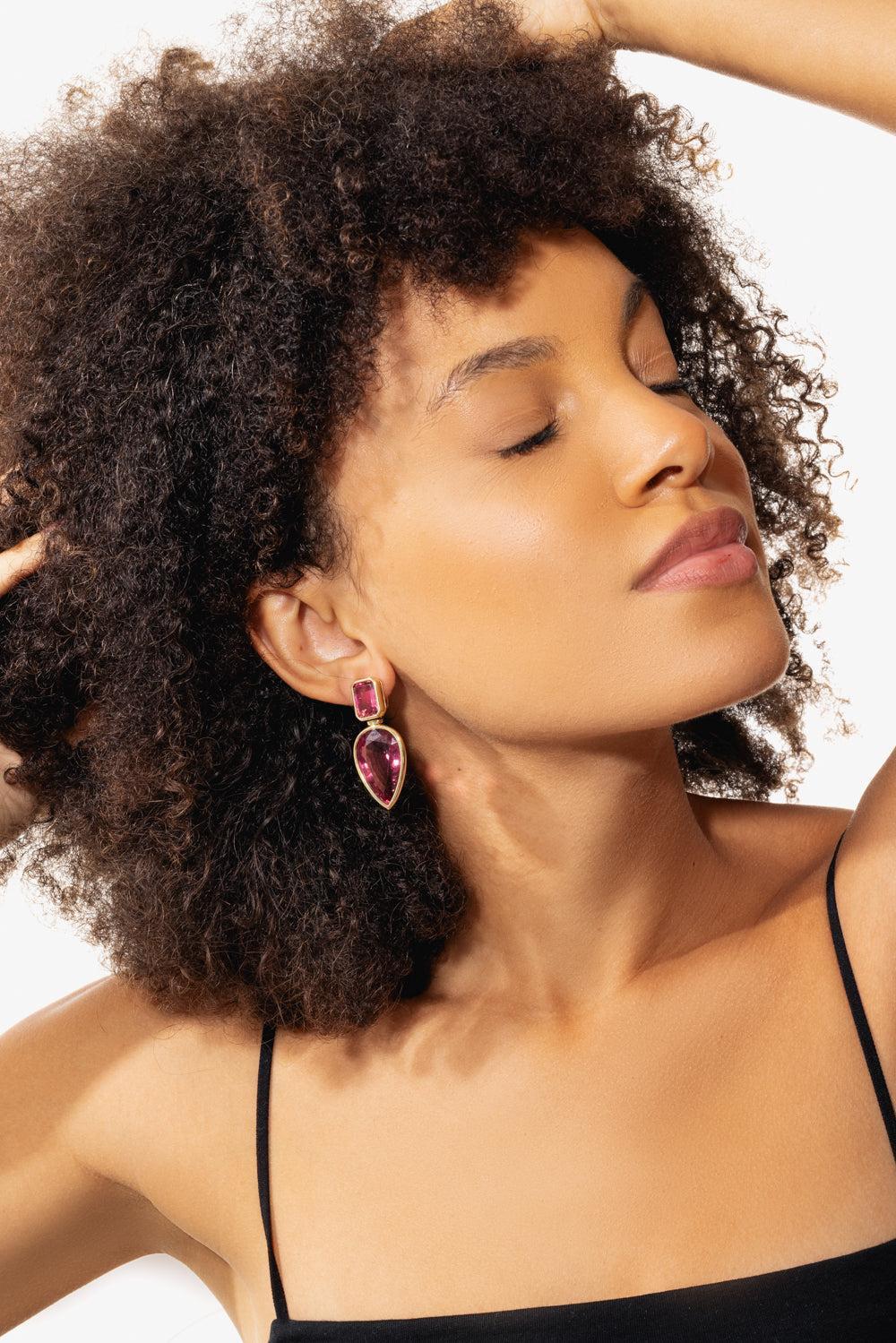 Rubelite G-One Drop Earrings - Image 4
