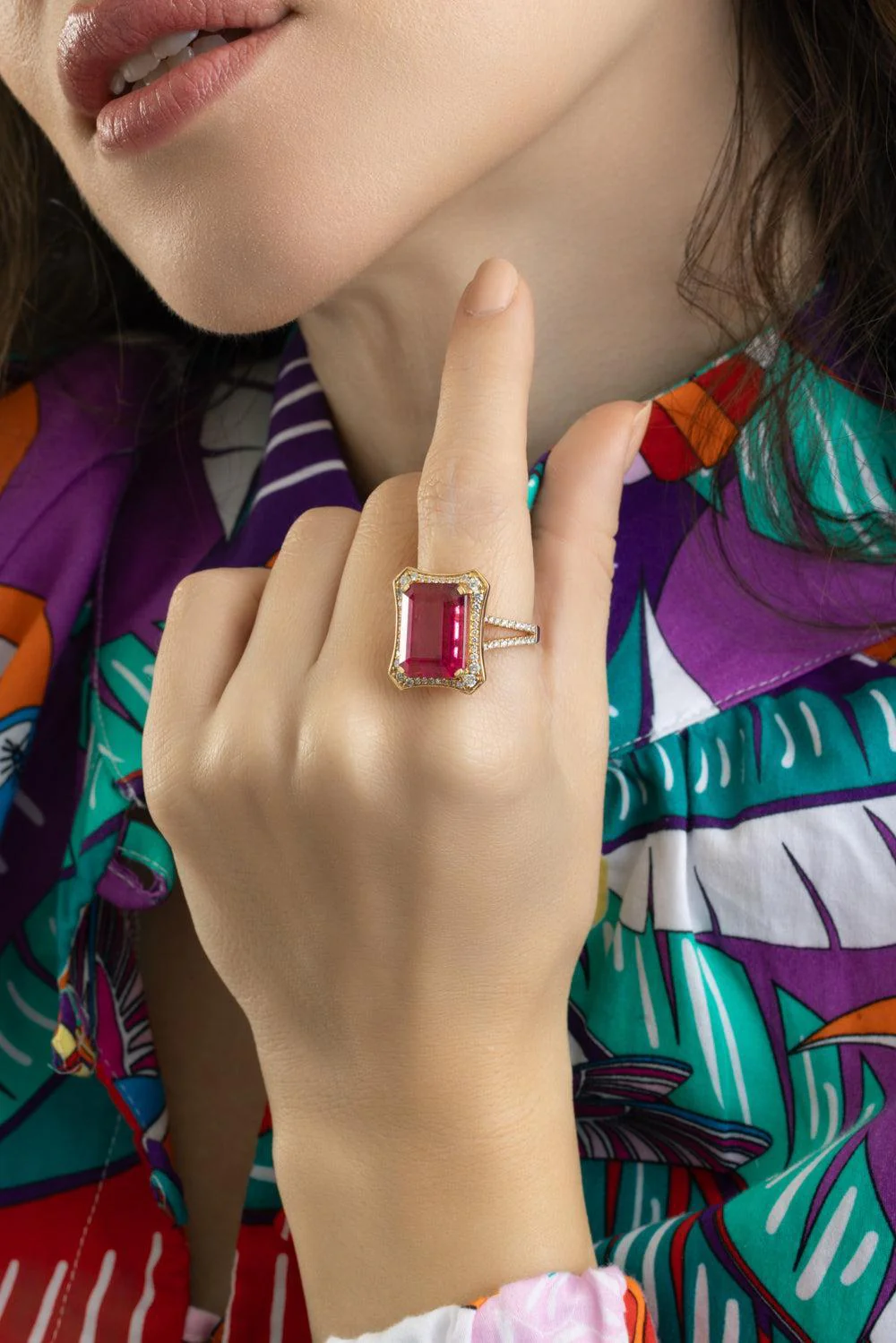 Rubellite Diamond G-One Ring - Image 4