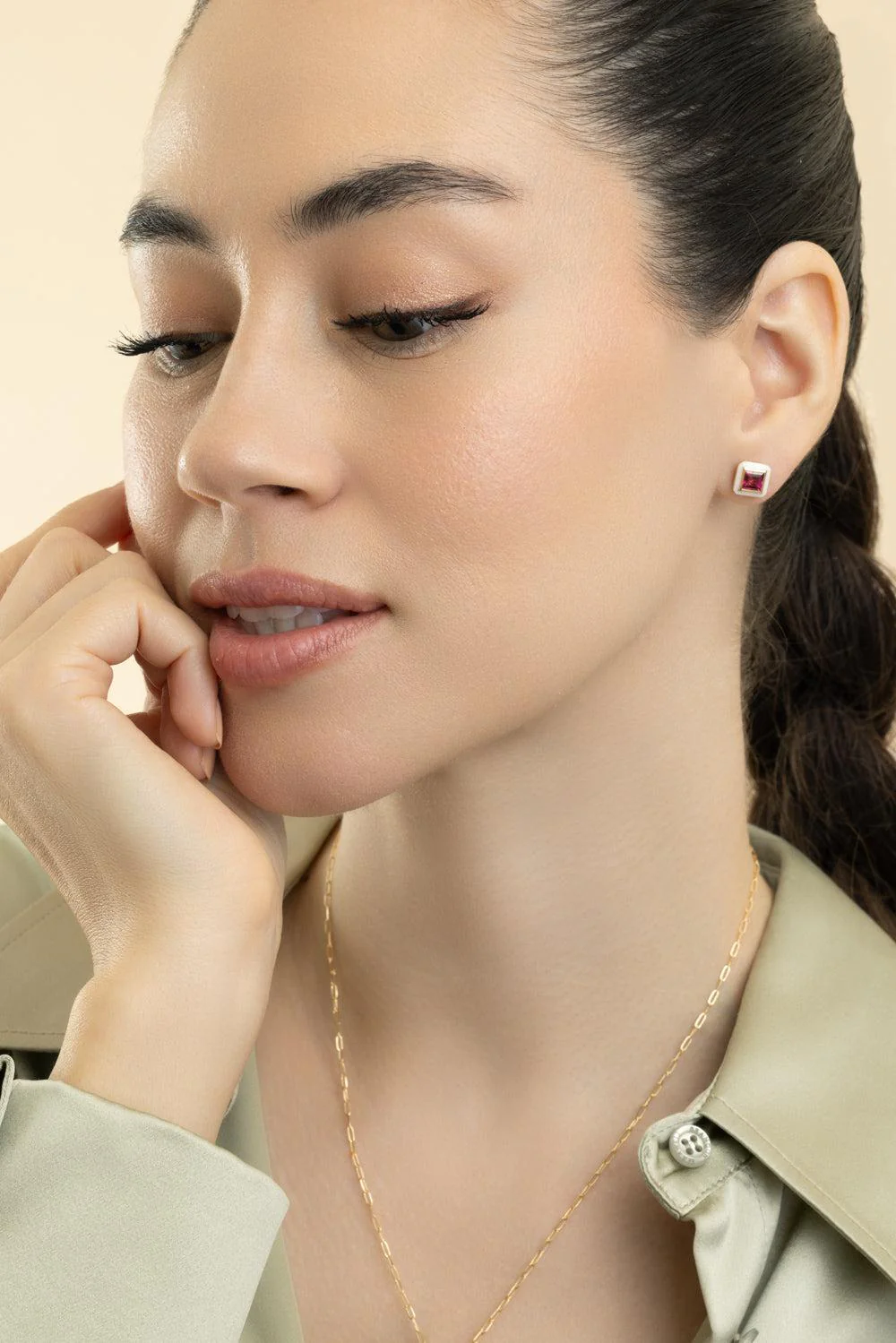 Rubellite Stud Earrings - Image 3