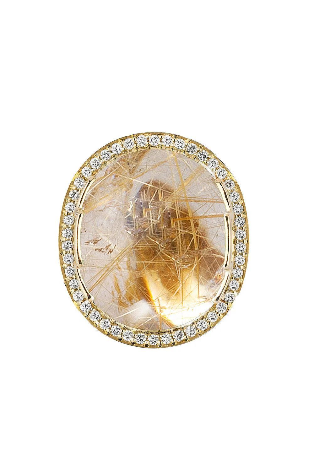 Rutilated Quartz Oval Rock N Roll Ring - Image 5