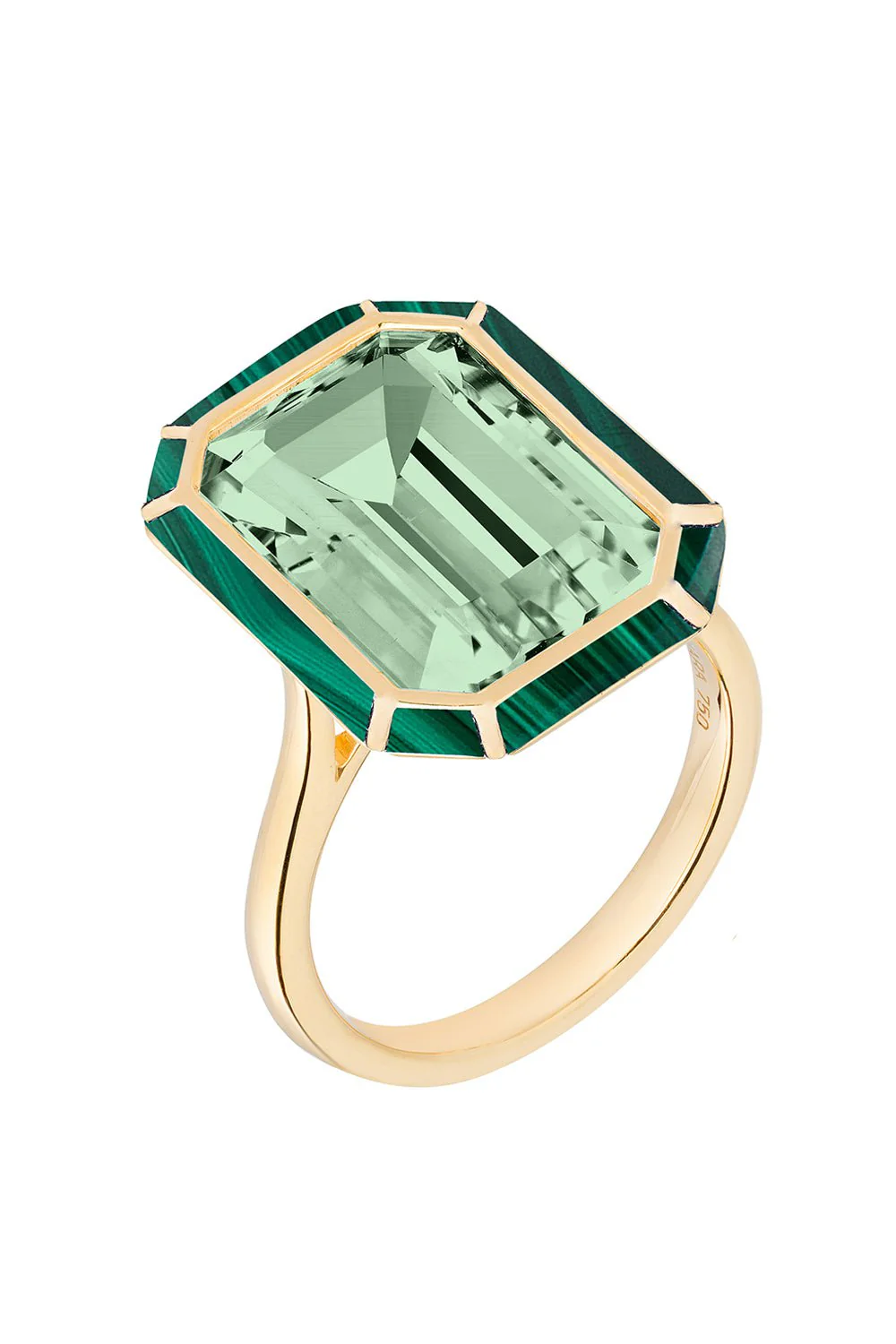 Prasiolite Malachite Ring