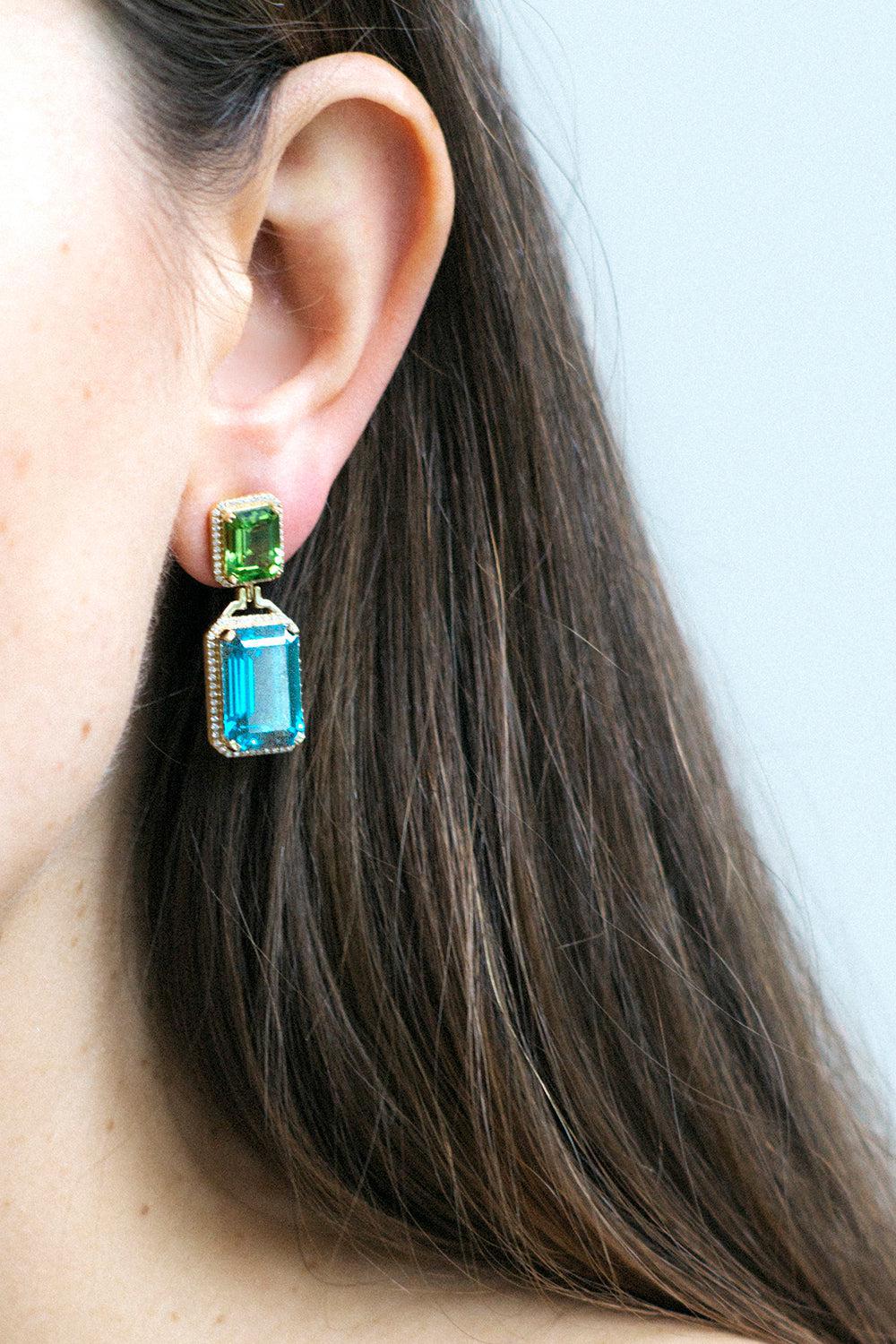 Topaz Peridot Gossip Earrings - Image 2
