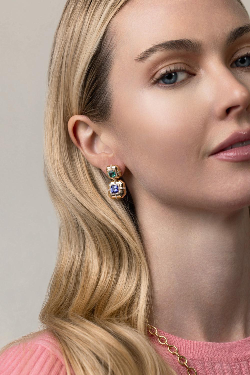 Two Tier Tanzanite G-One Earrings - Image 3