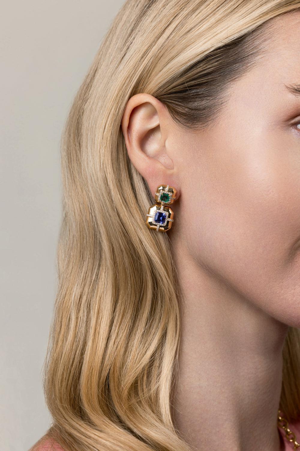 Two Tier Tanzanite G-One Earrings - Image 4