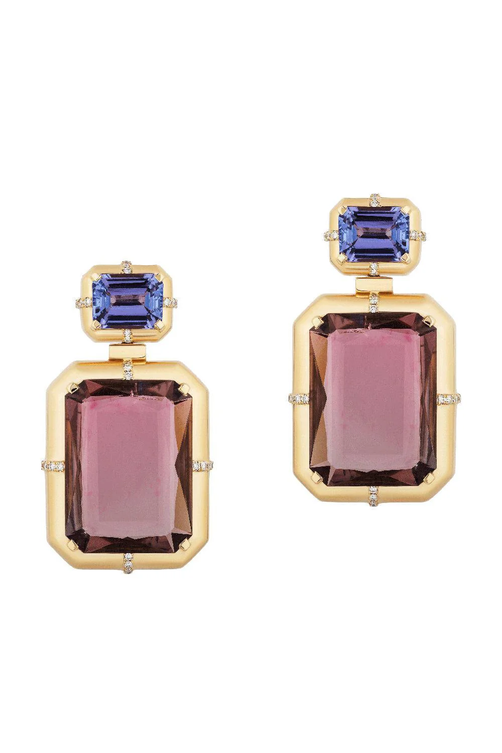 Two Tier Tanzanite Tourmaline G-One Earrings
