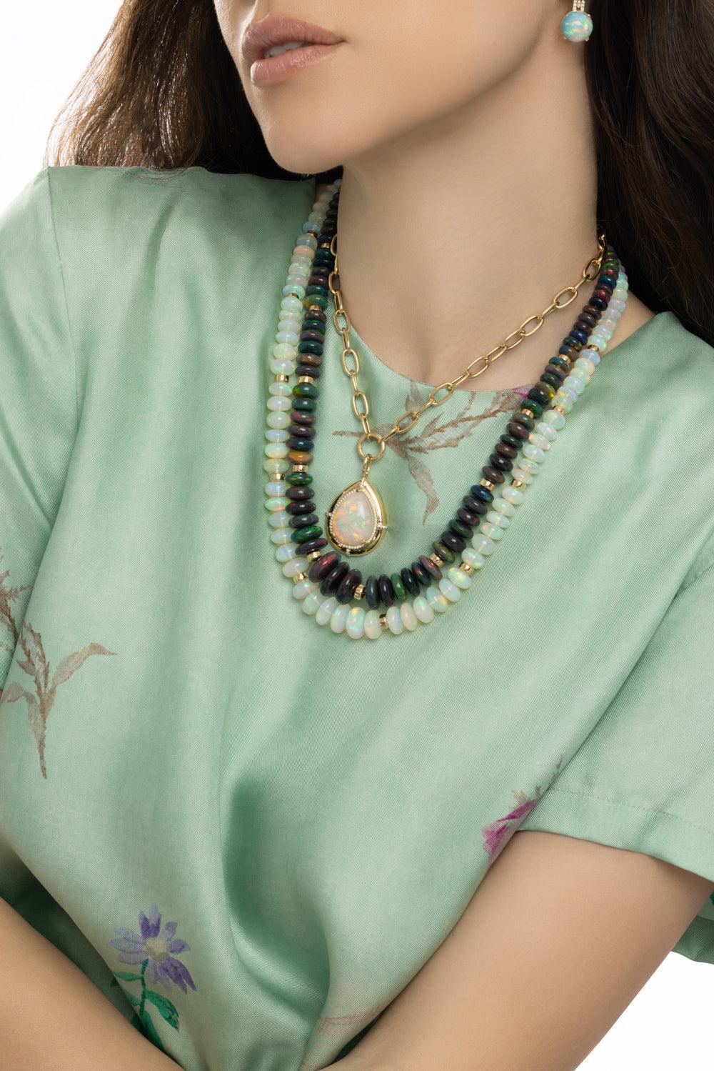 White Opal G-One Beaded Necklace - Image 3