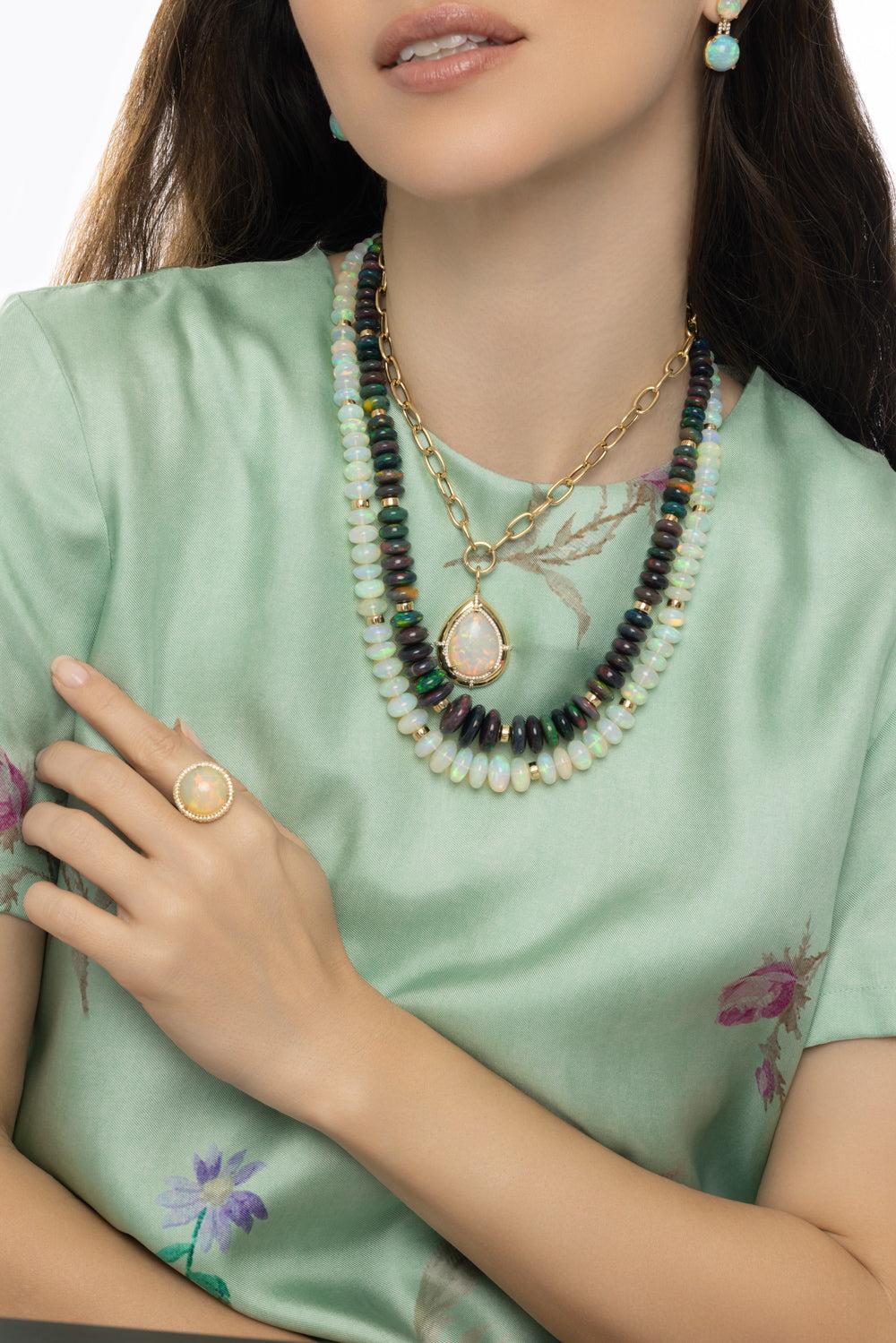 White Opal G-One Beaded Necklace - Image 4