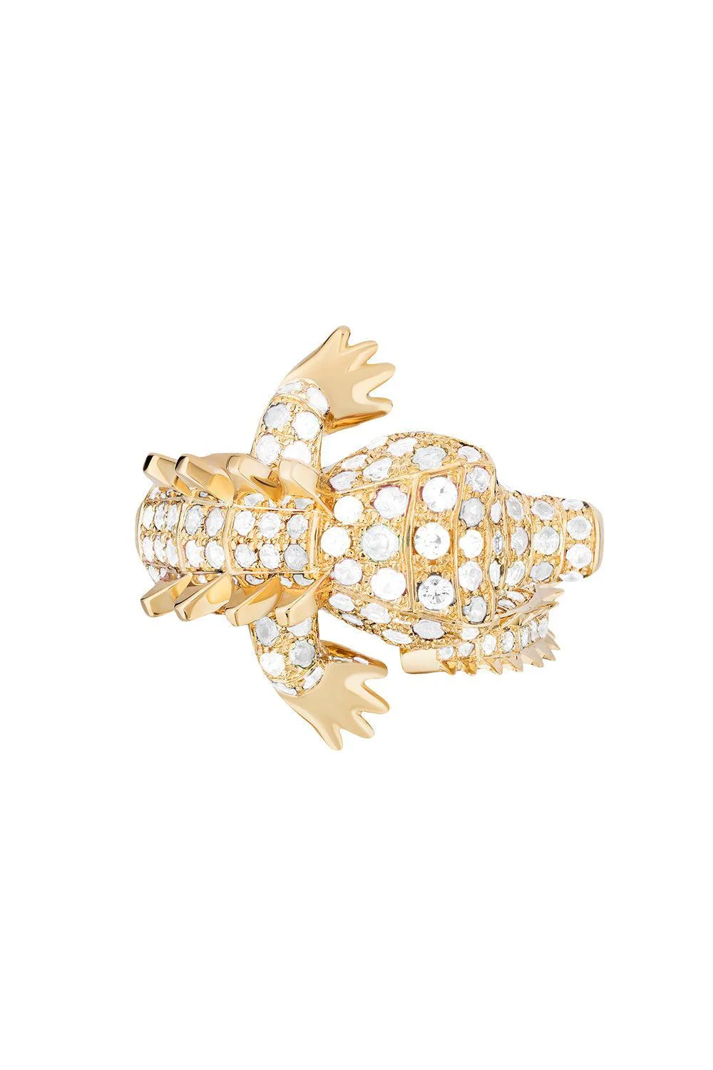 White Sapphire Onyx Crocodile Ark Ring - Image 5