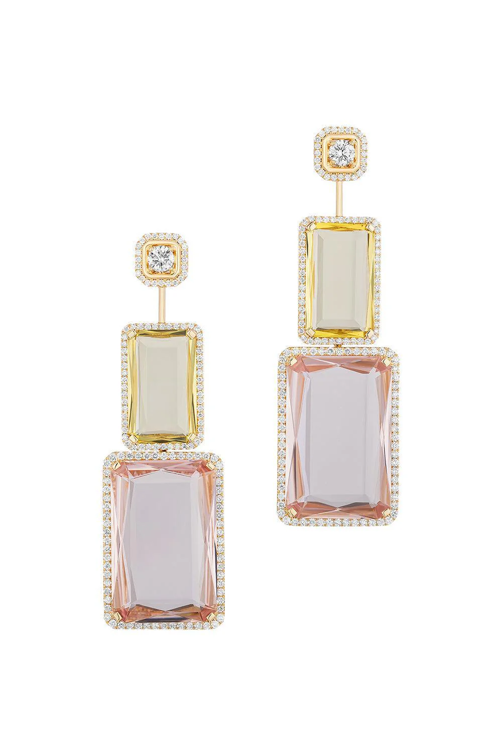 Yellow Beryl Morganite G-One Earrings