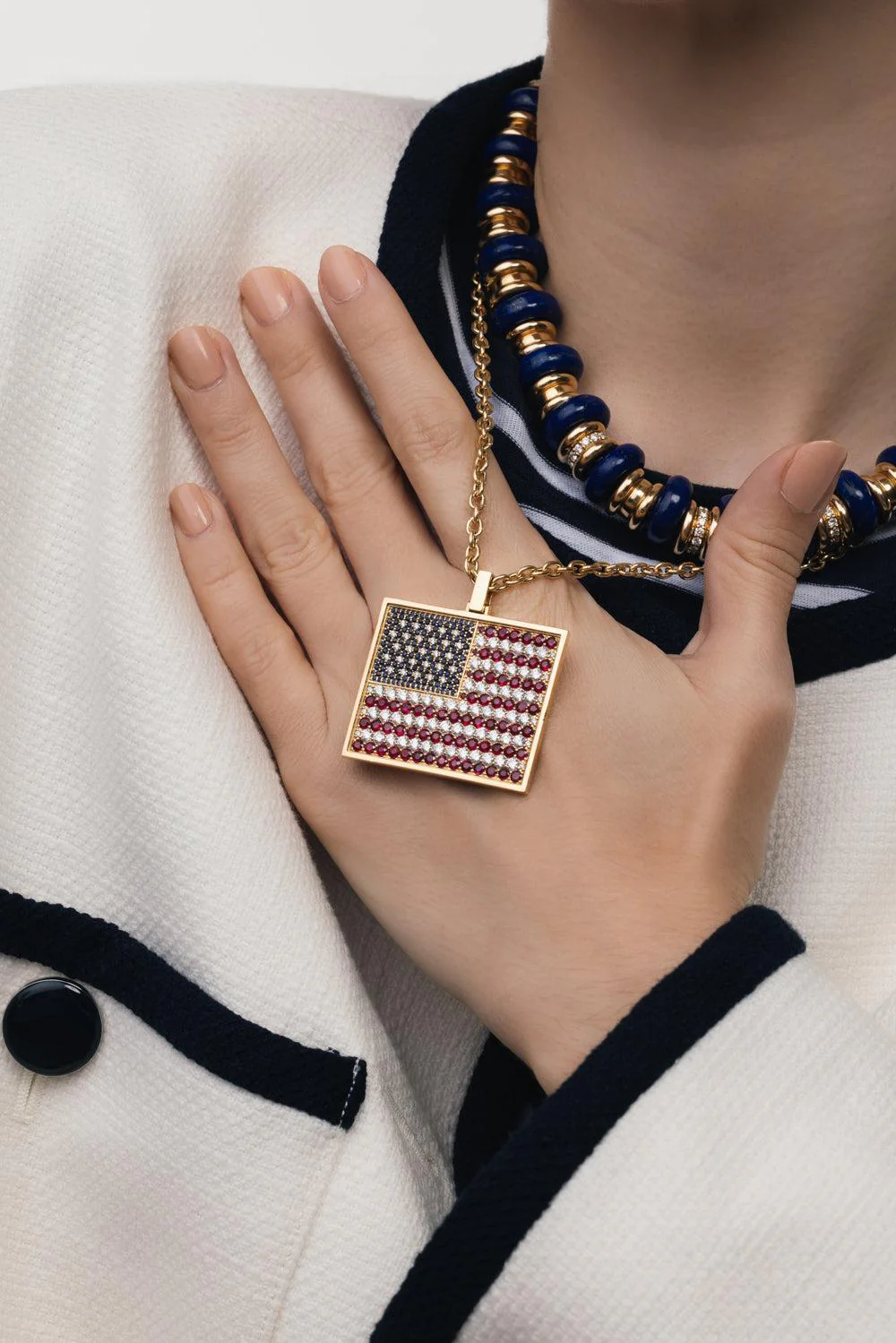 American Flag Pendant Necklace - Image 3