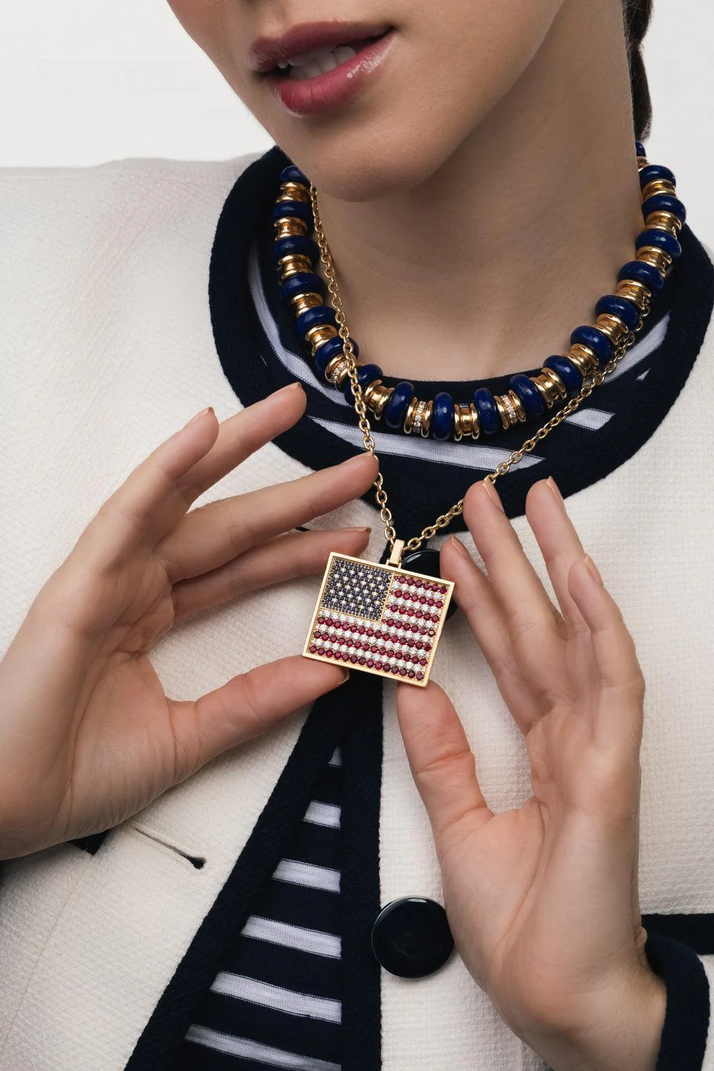 American Flag Pendant Necklace - Image 4