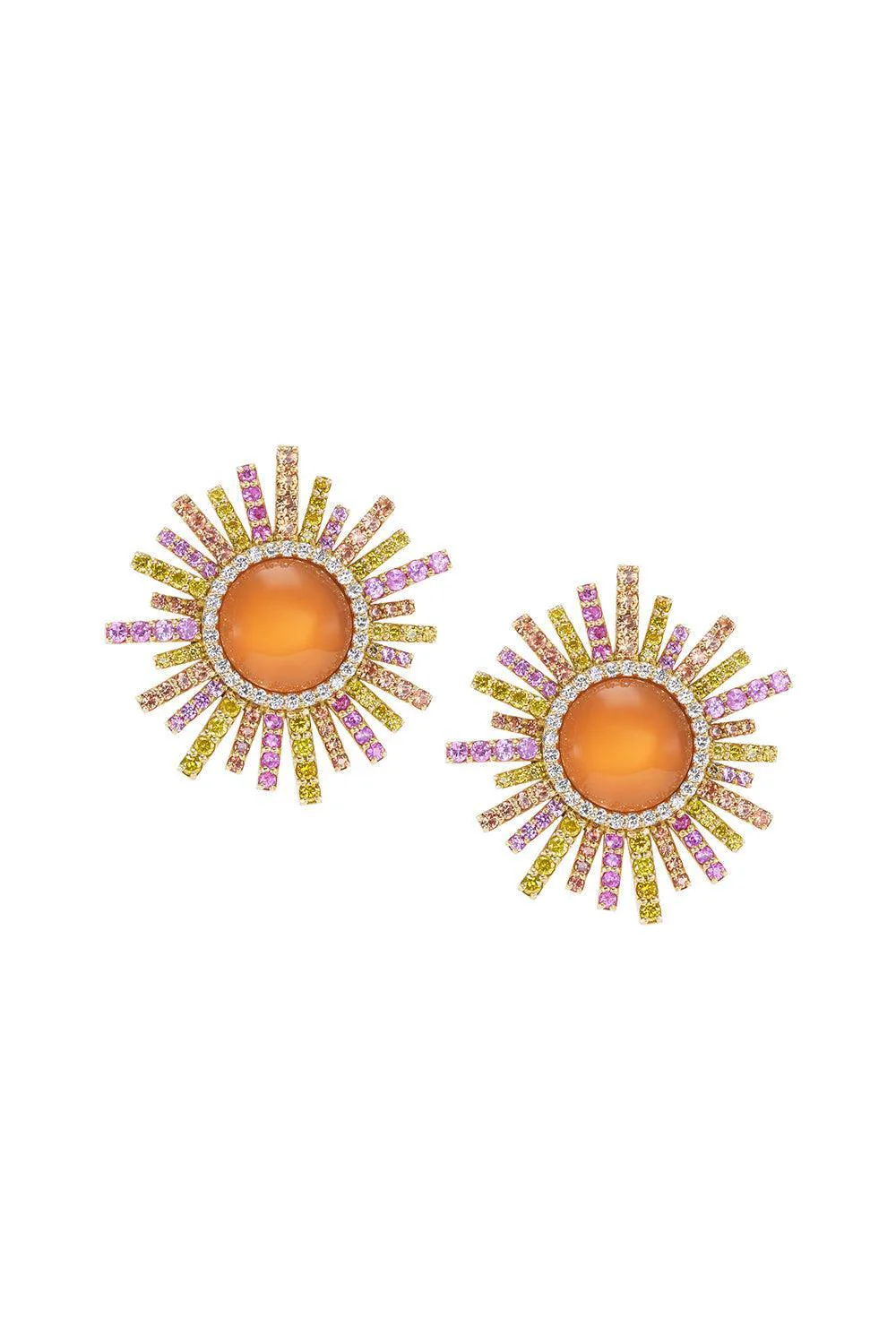 Carnelian Sun Ray Earrings