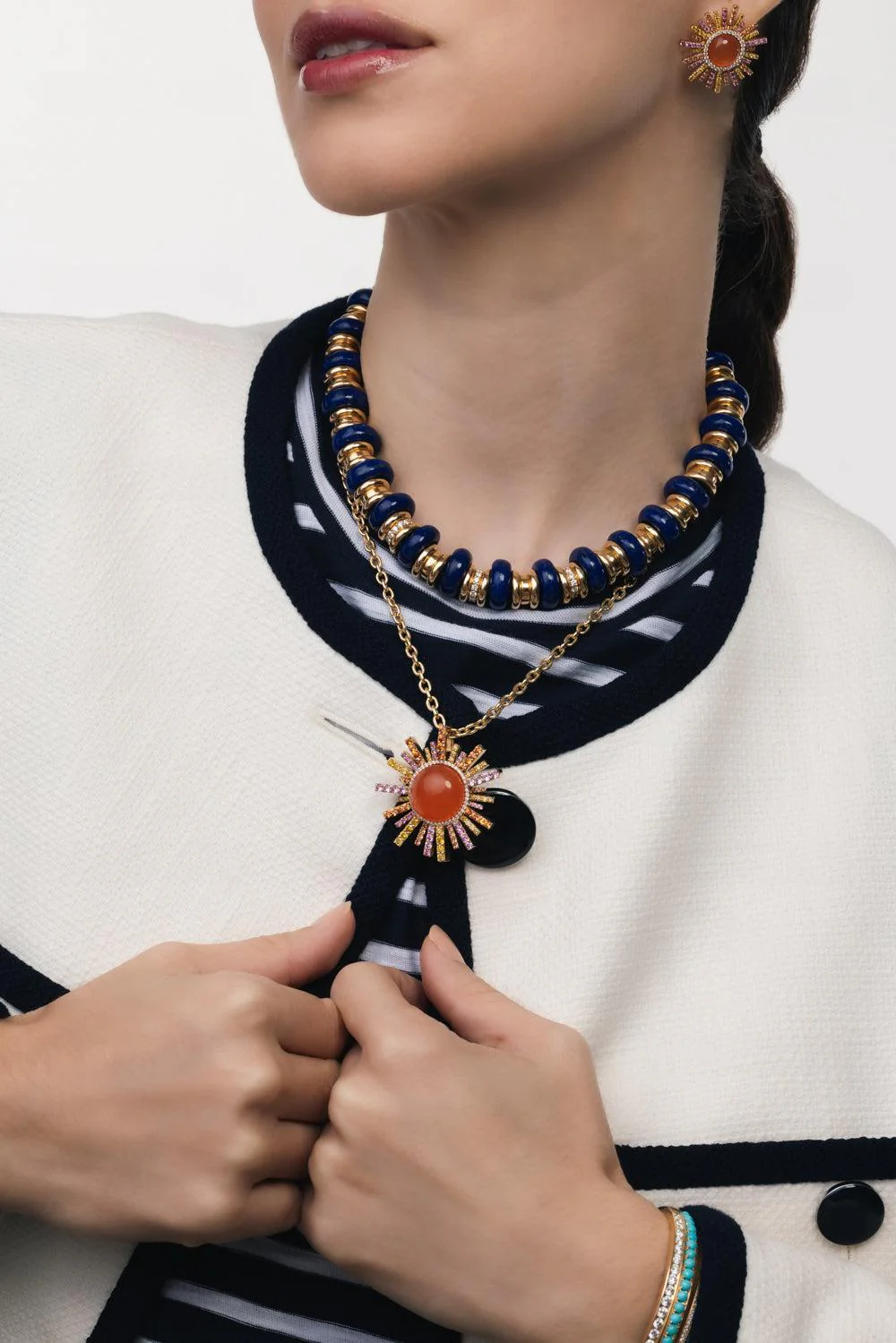 Carnelian Sun Ray Pendant Necklace - Image 3