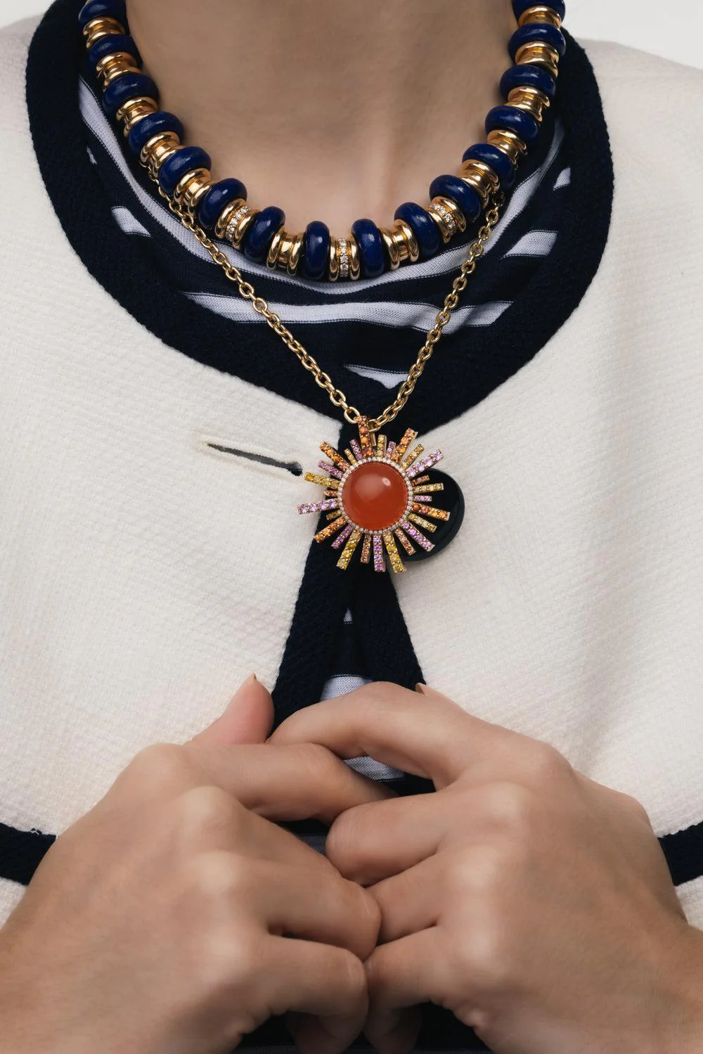 Carnelian Sun Ray Pendant Necklace - Image 4