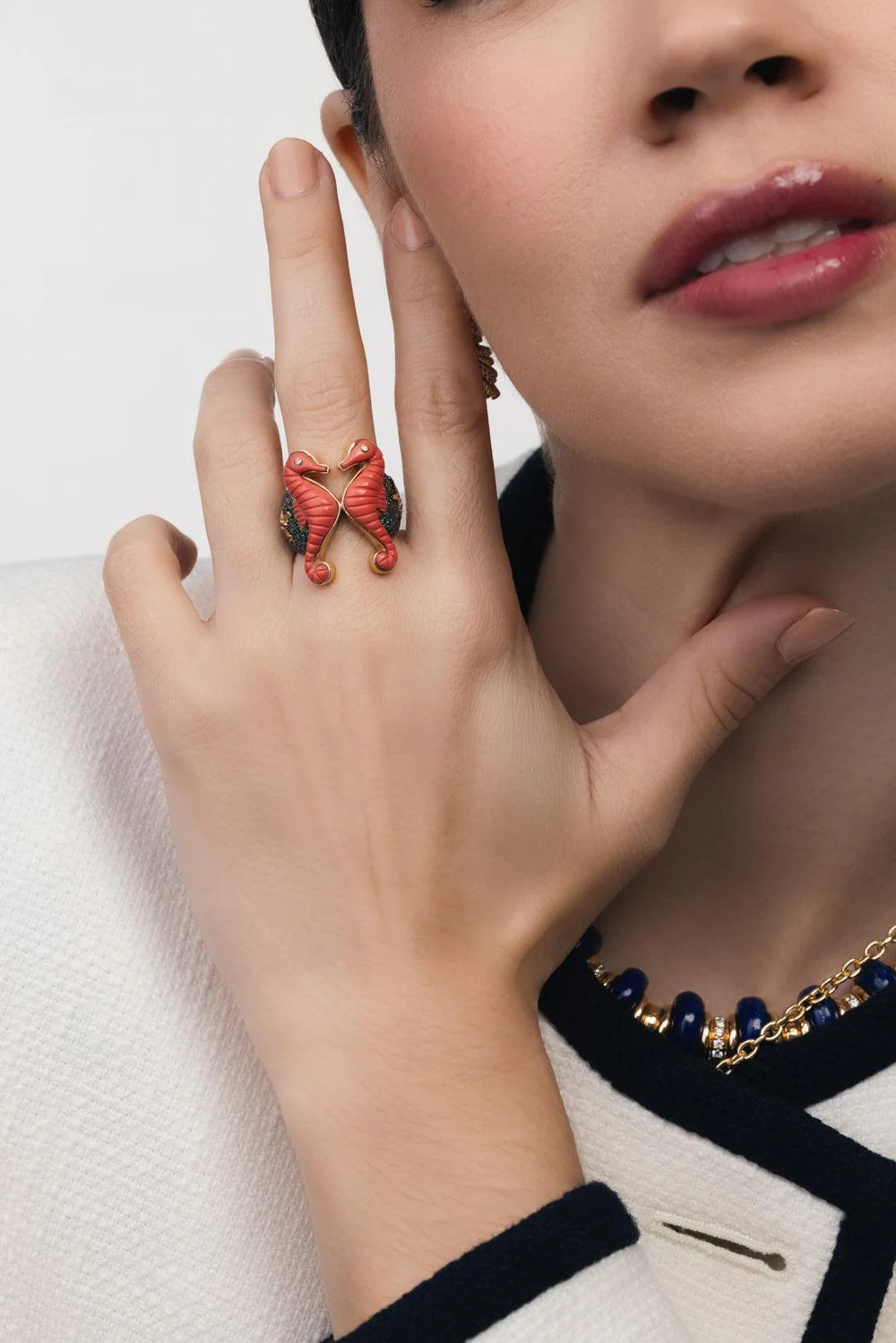 Coral Seahorse Ring - Image 2