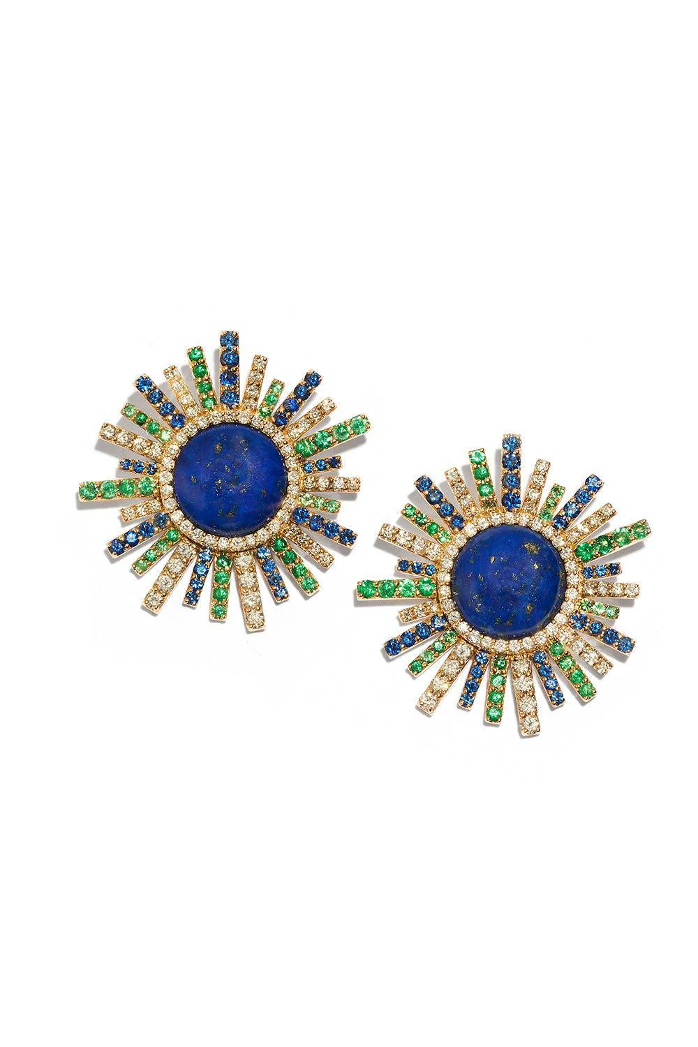Lapis Sun Ray Earrings