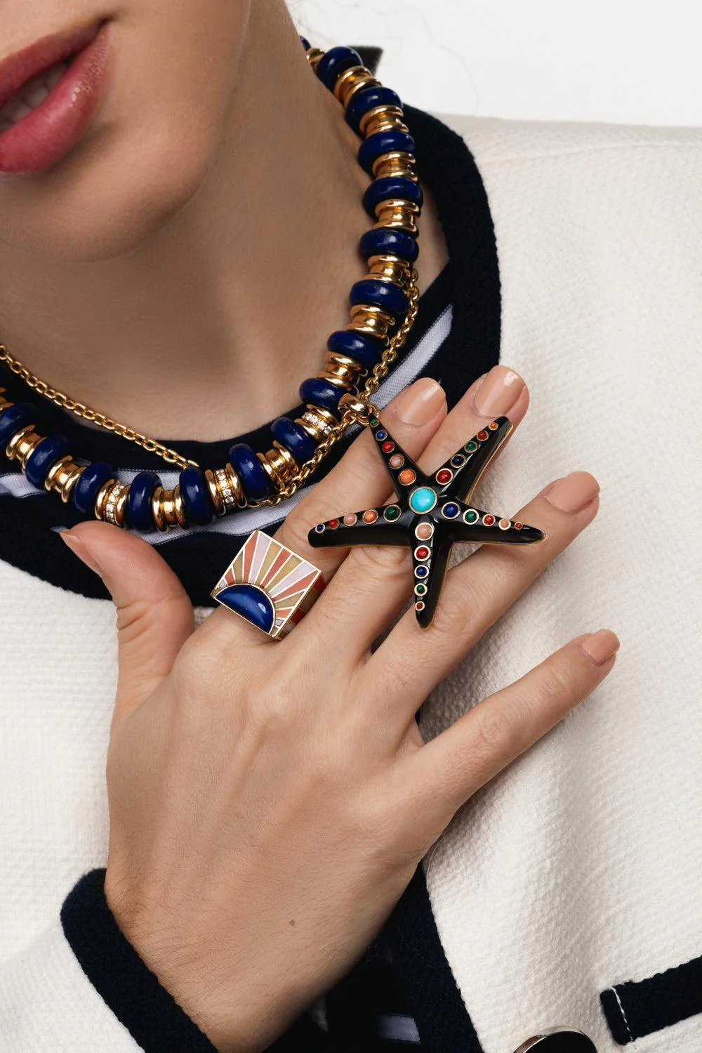 Large Onyx Starfish Pendant Necklace - Image 5