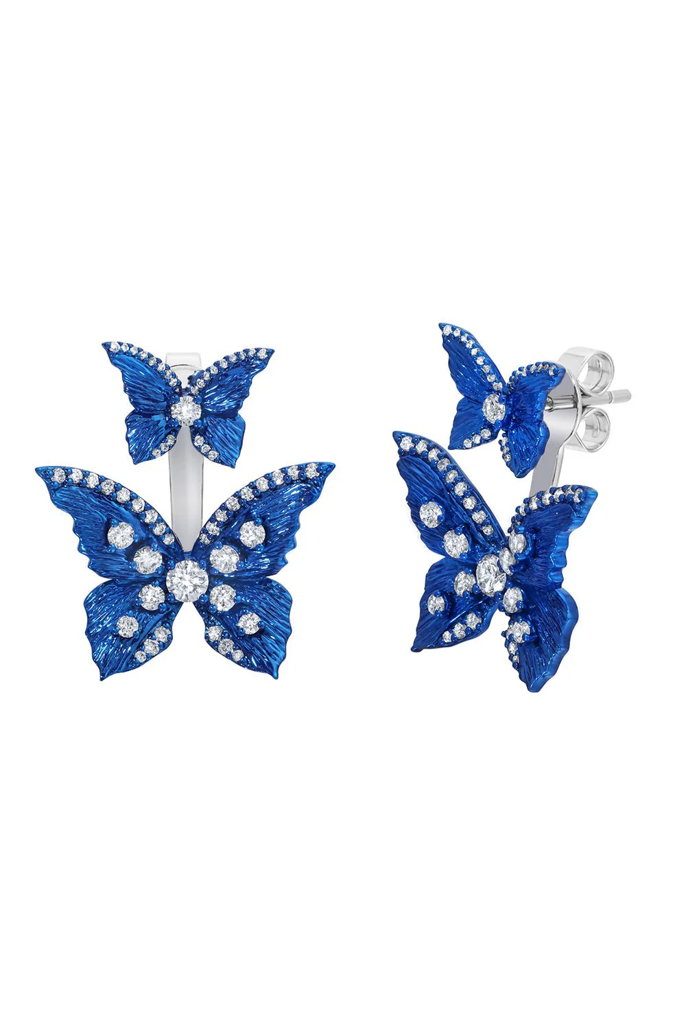 Blue Morpho Diamond Earrings