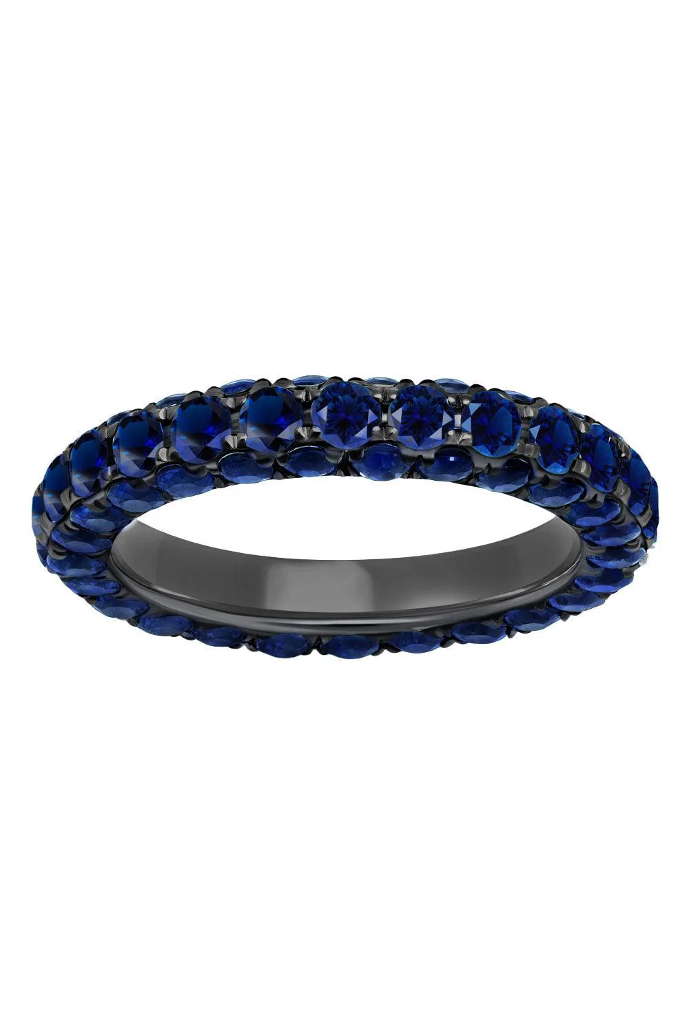 Blue Sapphire Three Sided Ring