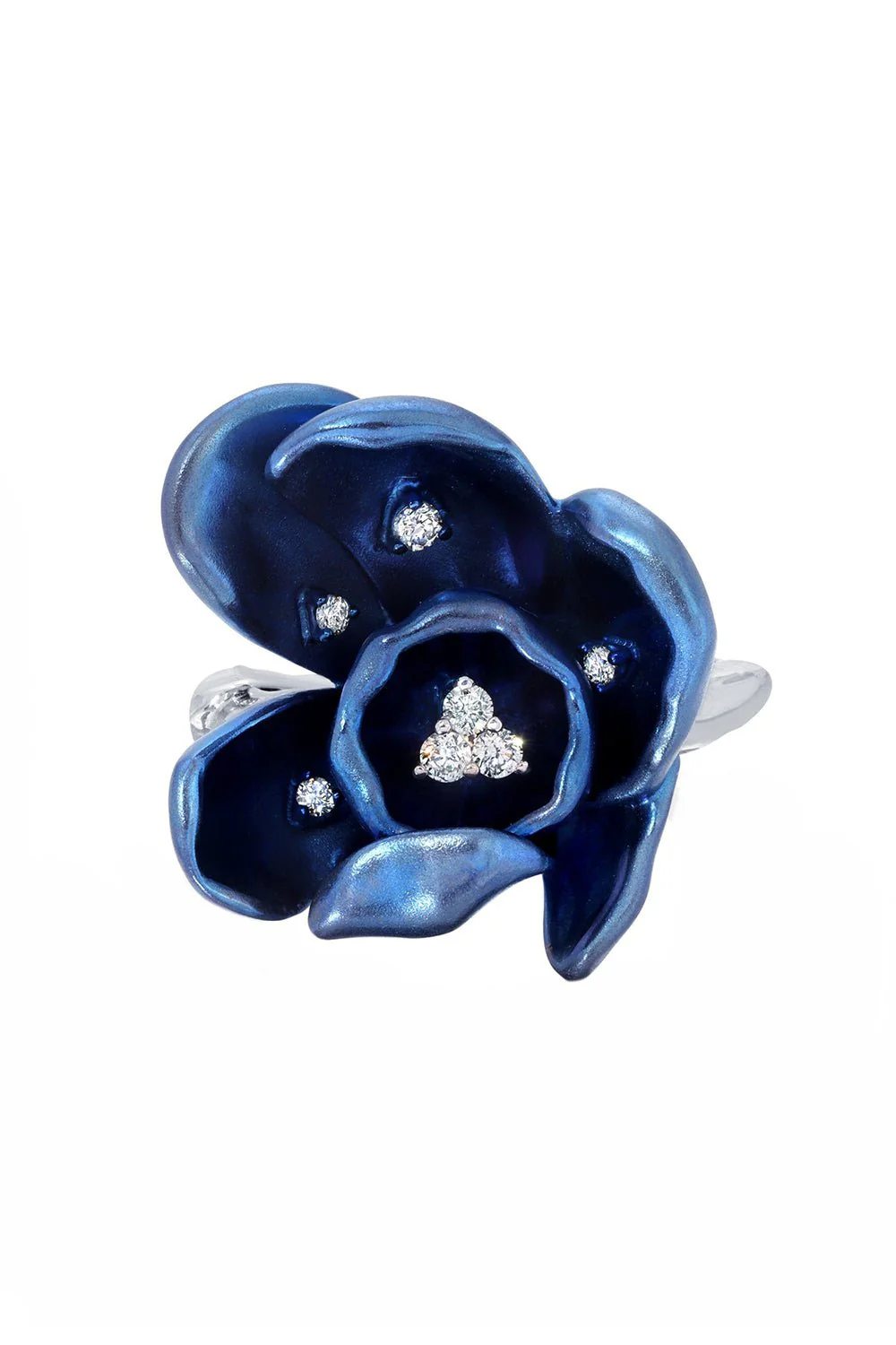 Blue Titanium Orchid Ring