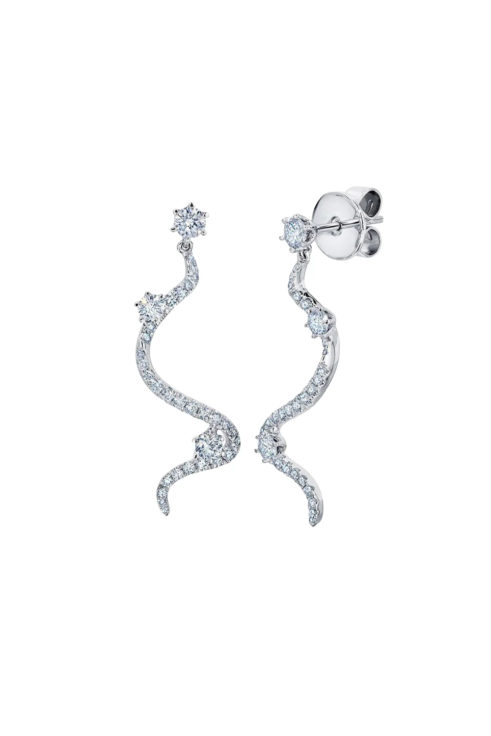 Diamond Drop Mega Swirl Earrings