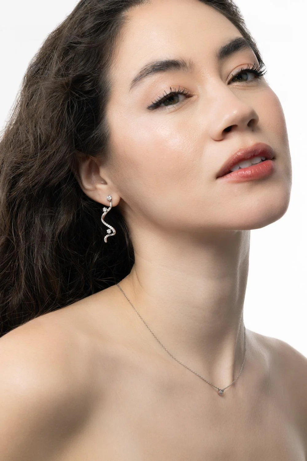 Diamond Drop Mega Swirl Earrings - Image 3