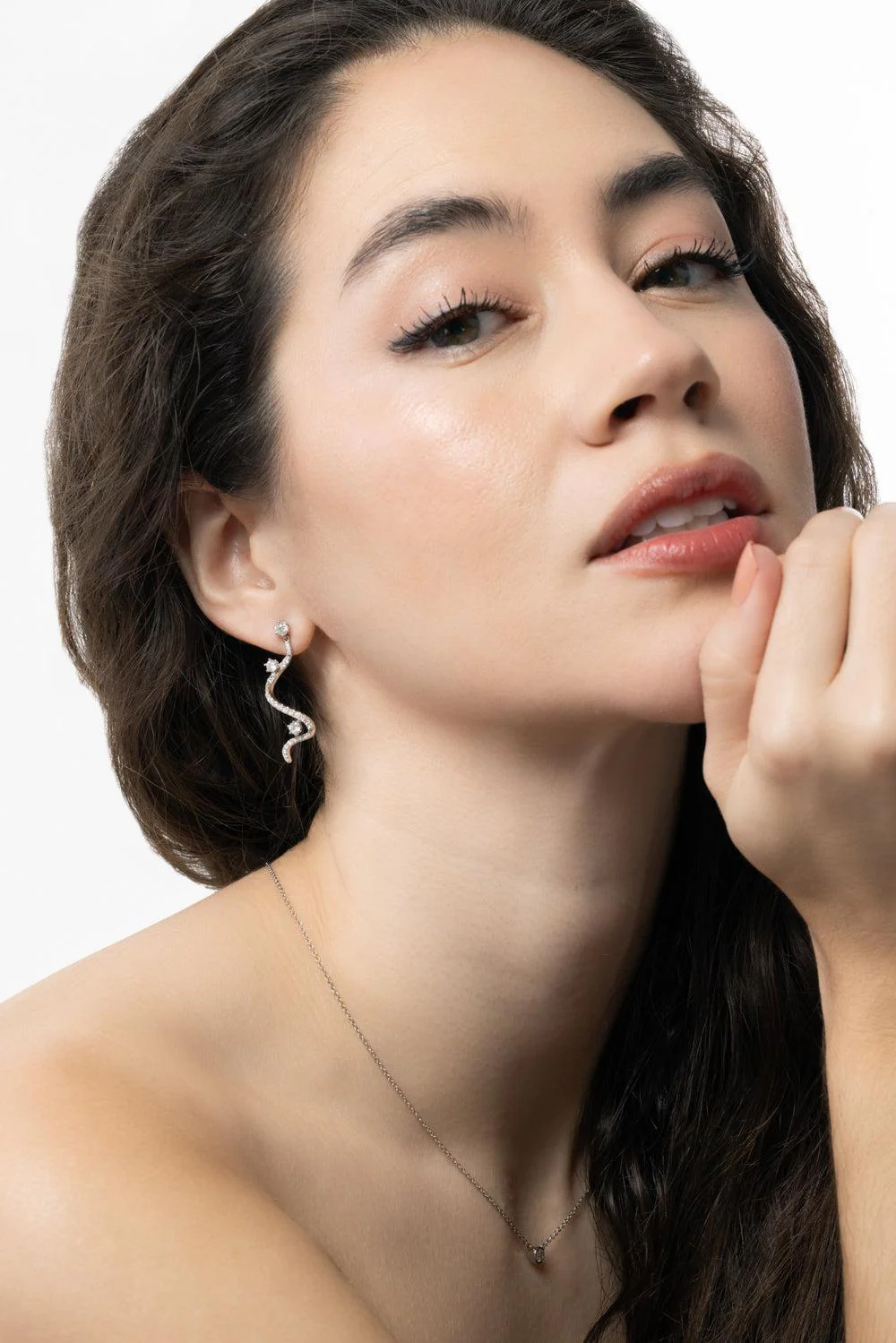 Diamond Drop Mega Swirl Earrings - Image 4